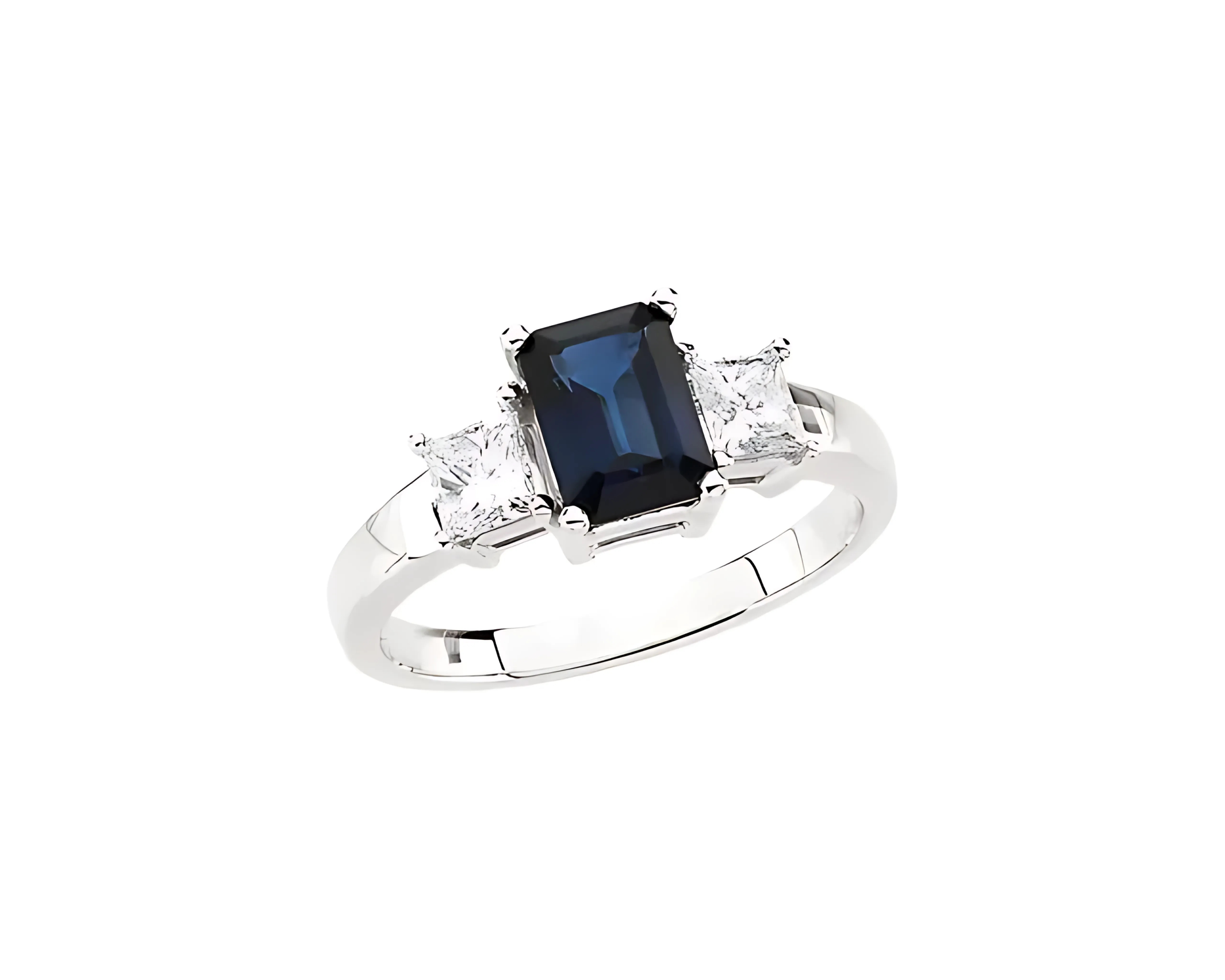 Sapphire & Diamond Three Stone Ring