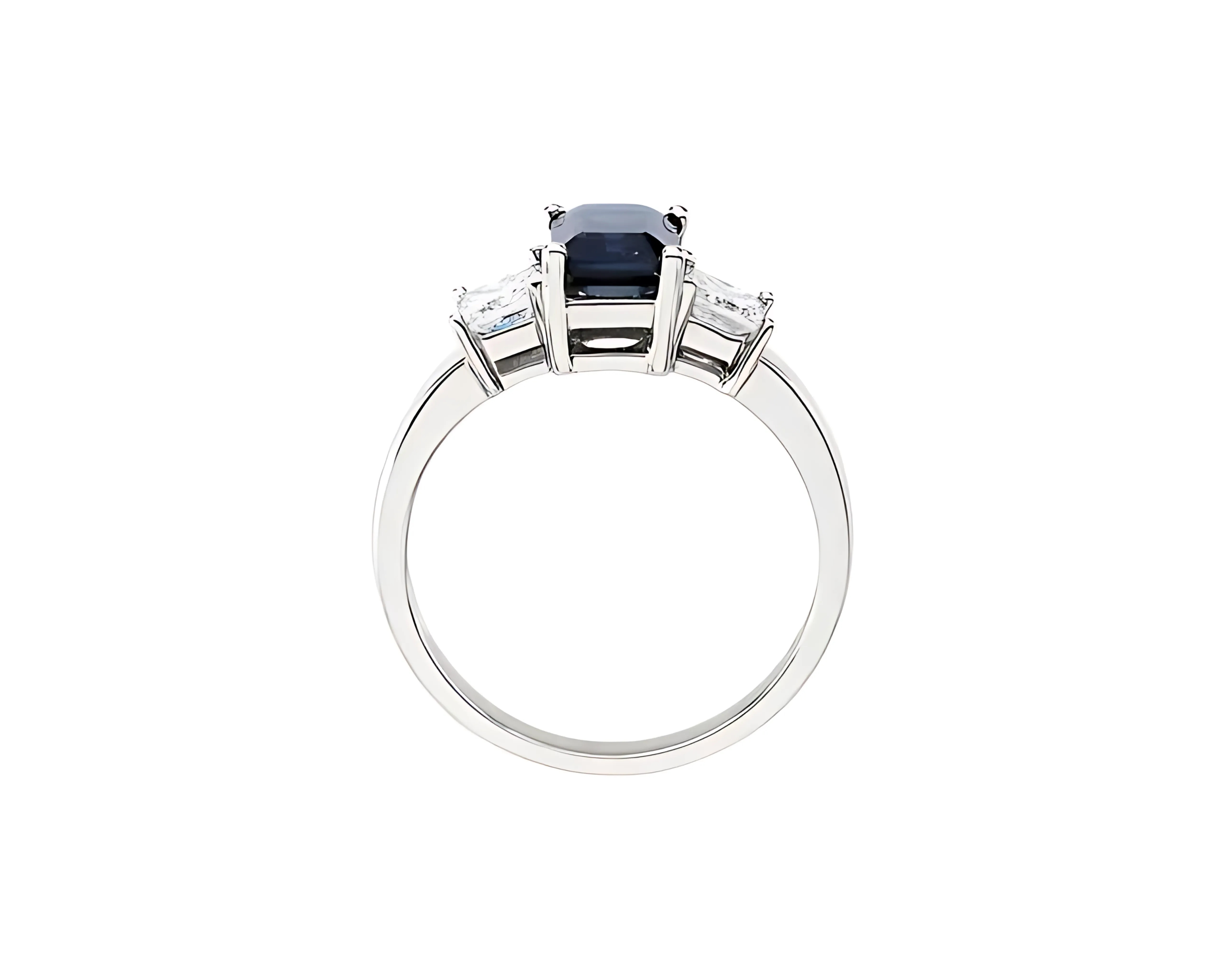 Sapphire & Diamond Three Stone Ring