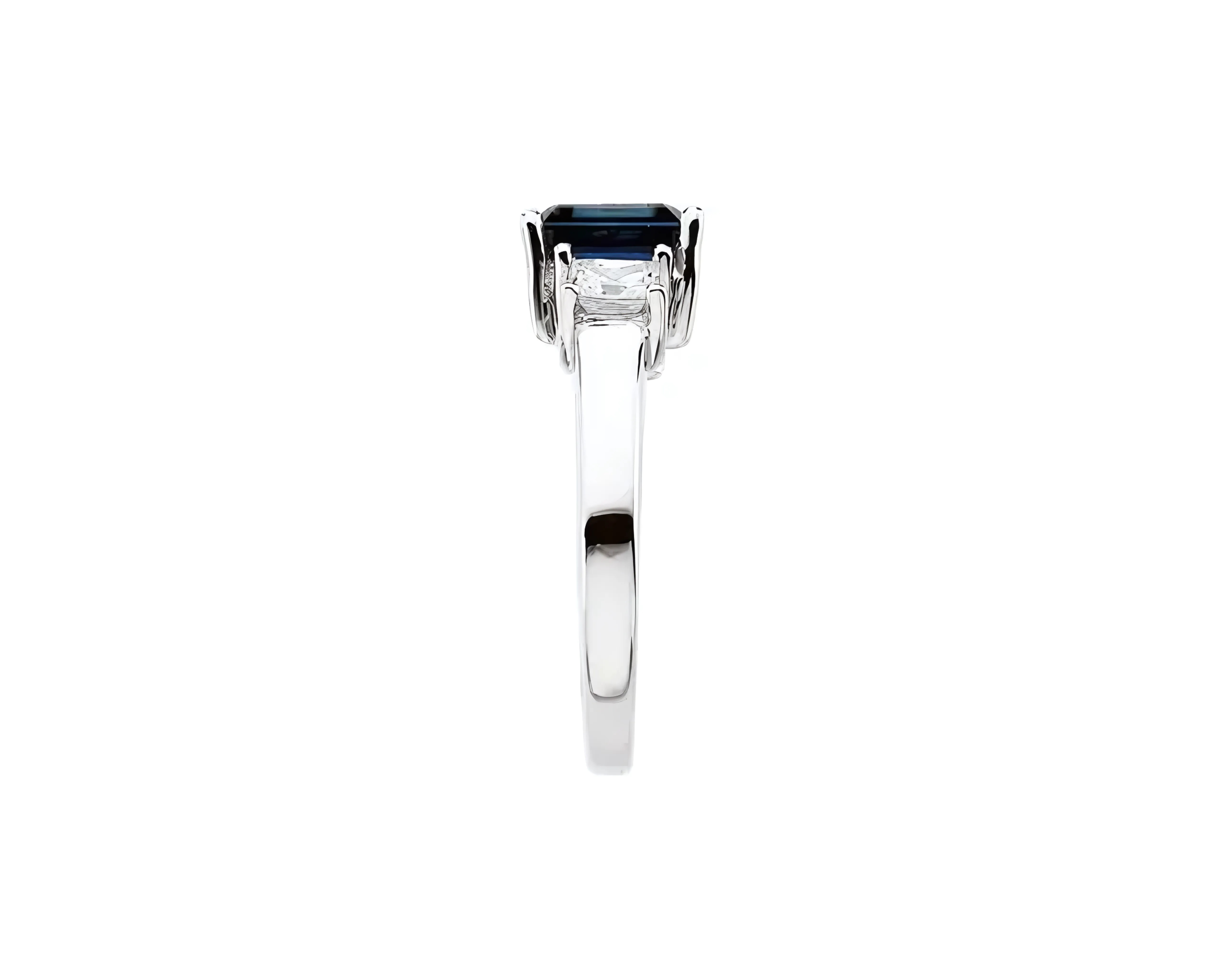 Sapphire & Diamond Three Stone Ring