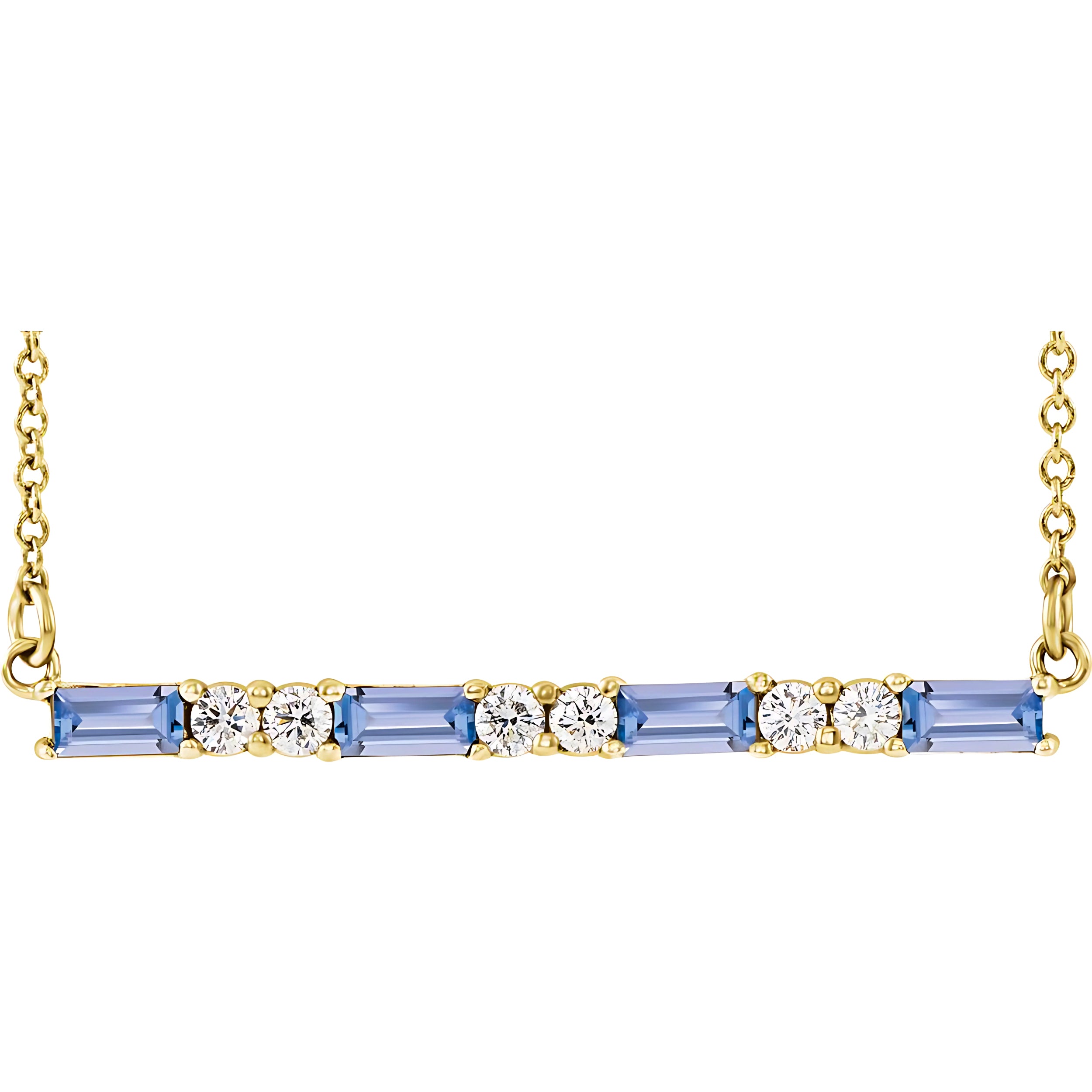 Tanzanite & Diamond Bar Necklace