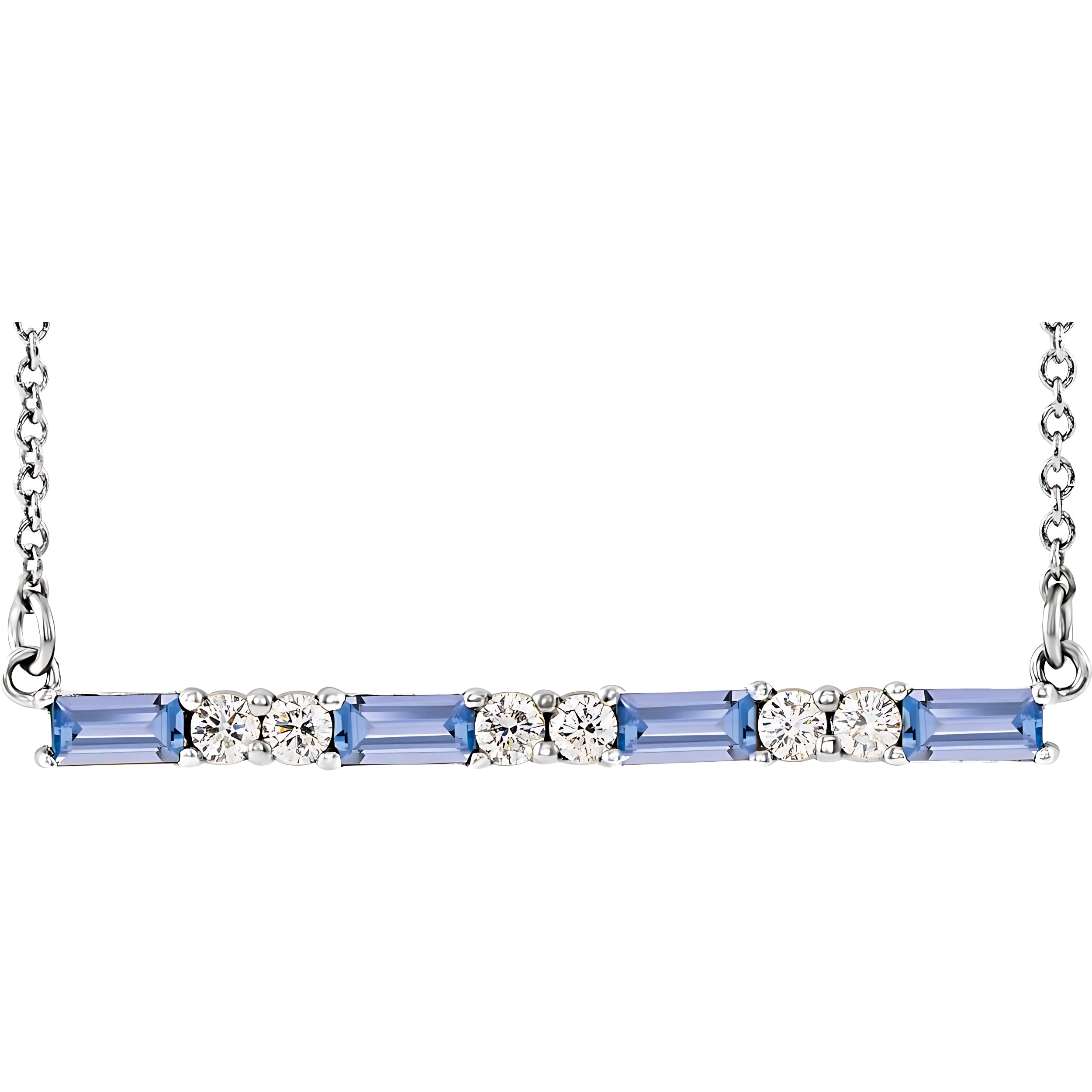 Tanzanite & Diamond Bar Necklace