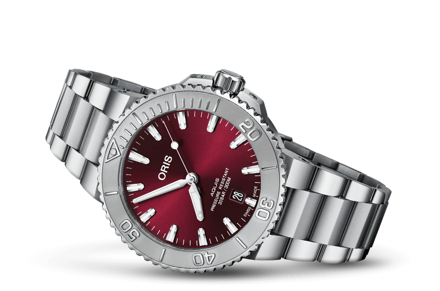 Oris Aquis Date Relief "Cherry" Ref: 01 733 7766 4158-07 8 22 05PEB