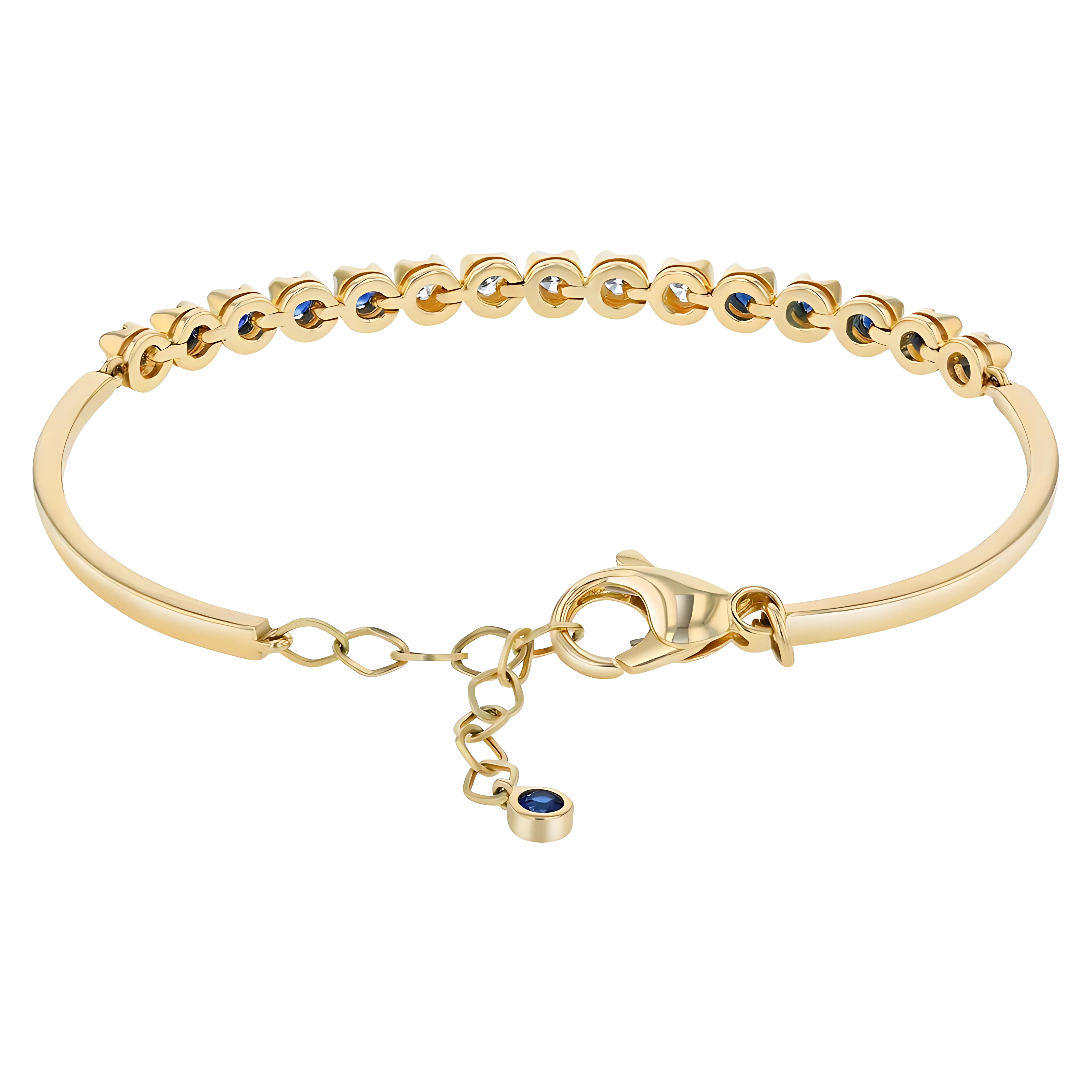 Sapphire and Diamond Adjustable Bracelet