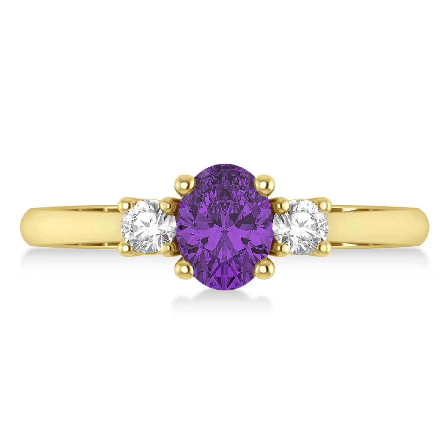 Amethyst & Diamond Three Stone Ring - Hannoush Jewelers | Silva Family Franchises