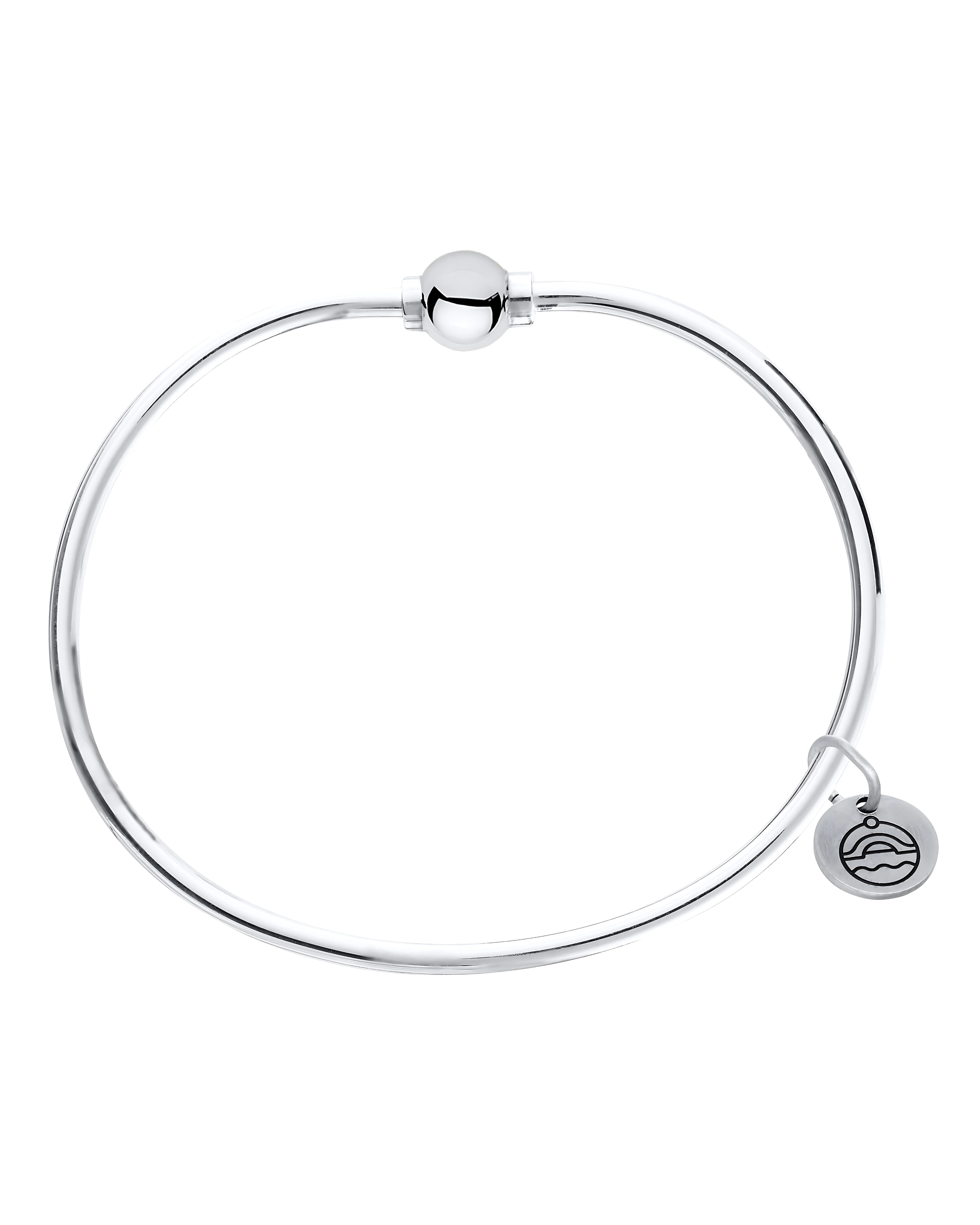 Cape Cod Sterling Silver Single Ball Bangle Bracelet