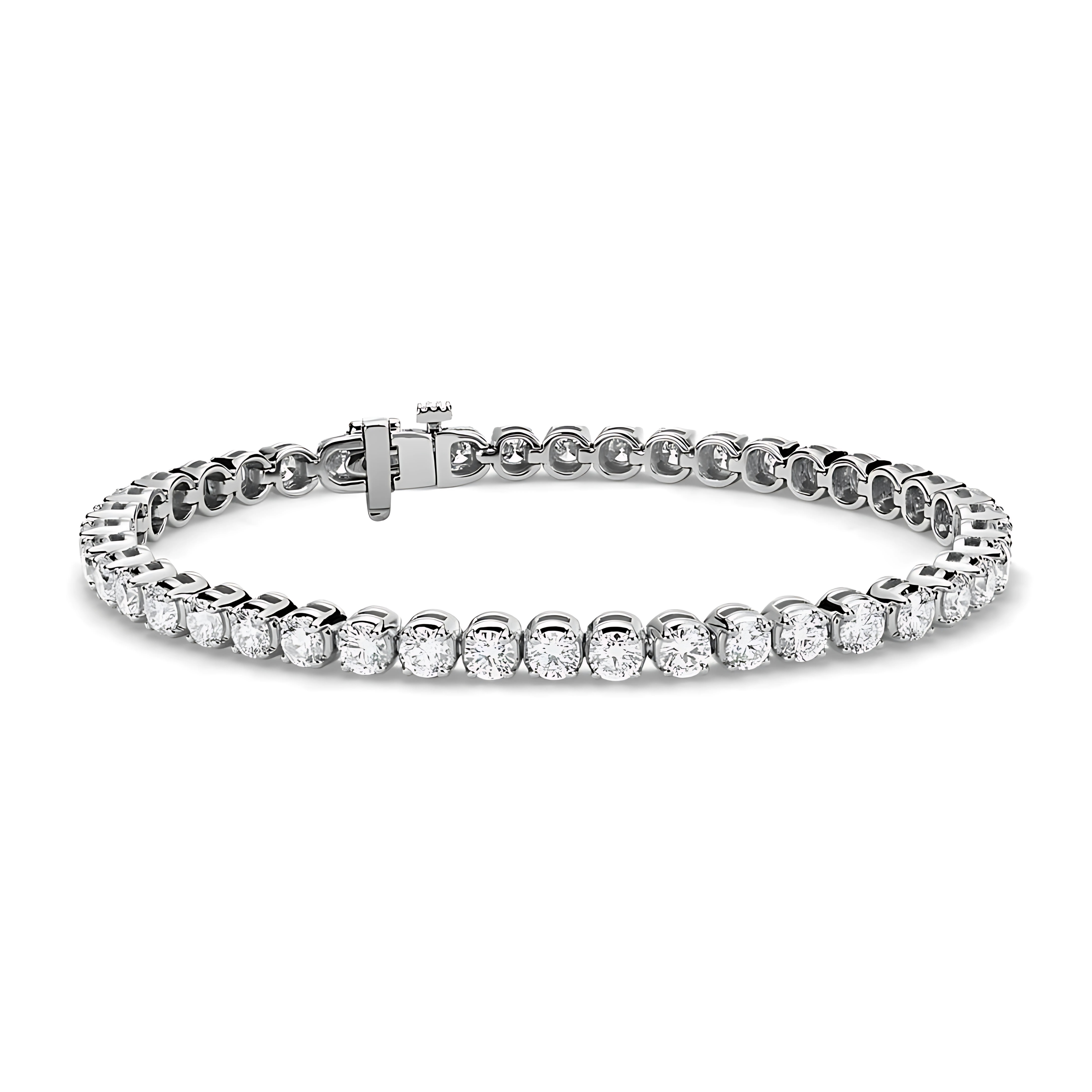 14K Round Diamond Tennis Bracelet