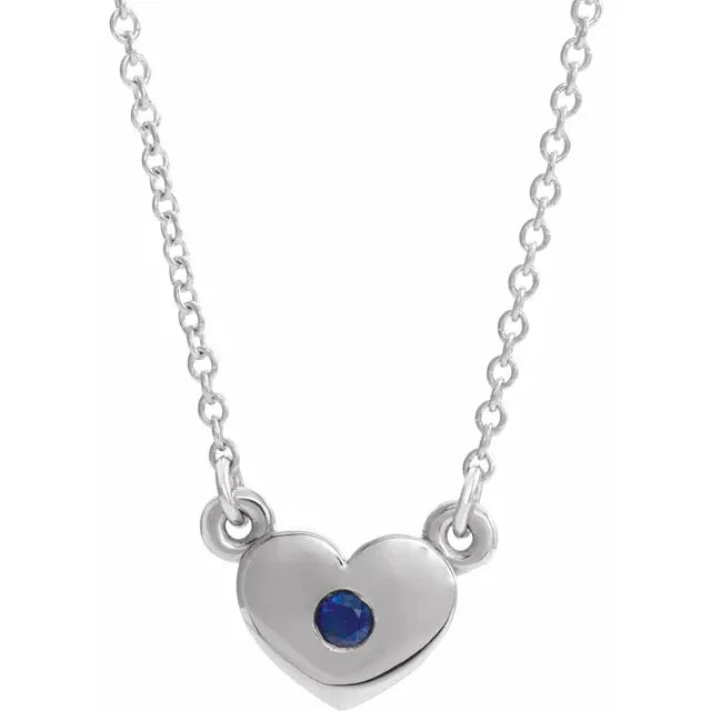 Sapphire Heart Pendant