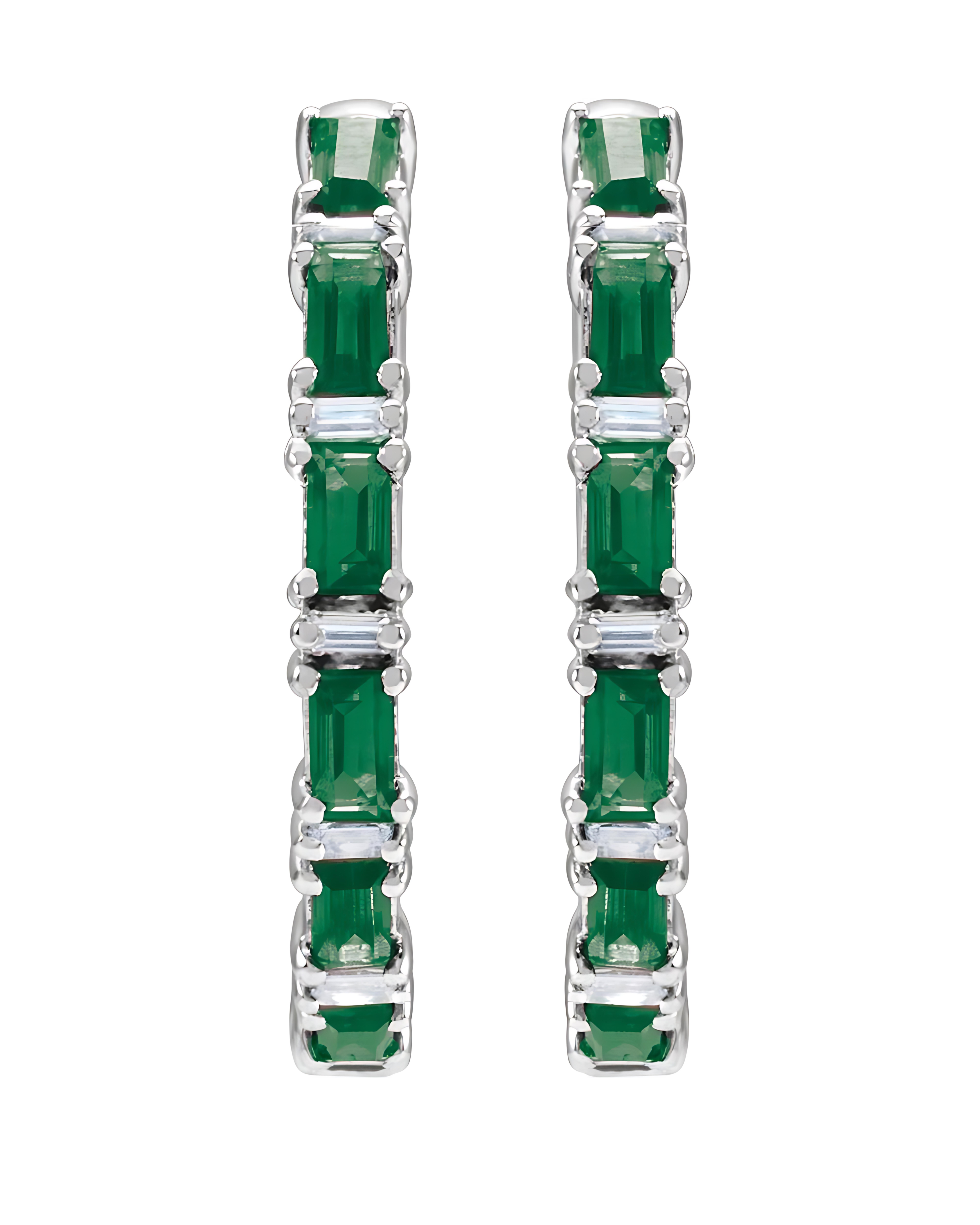 Emerald Hoop Earrings