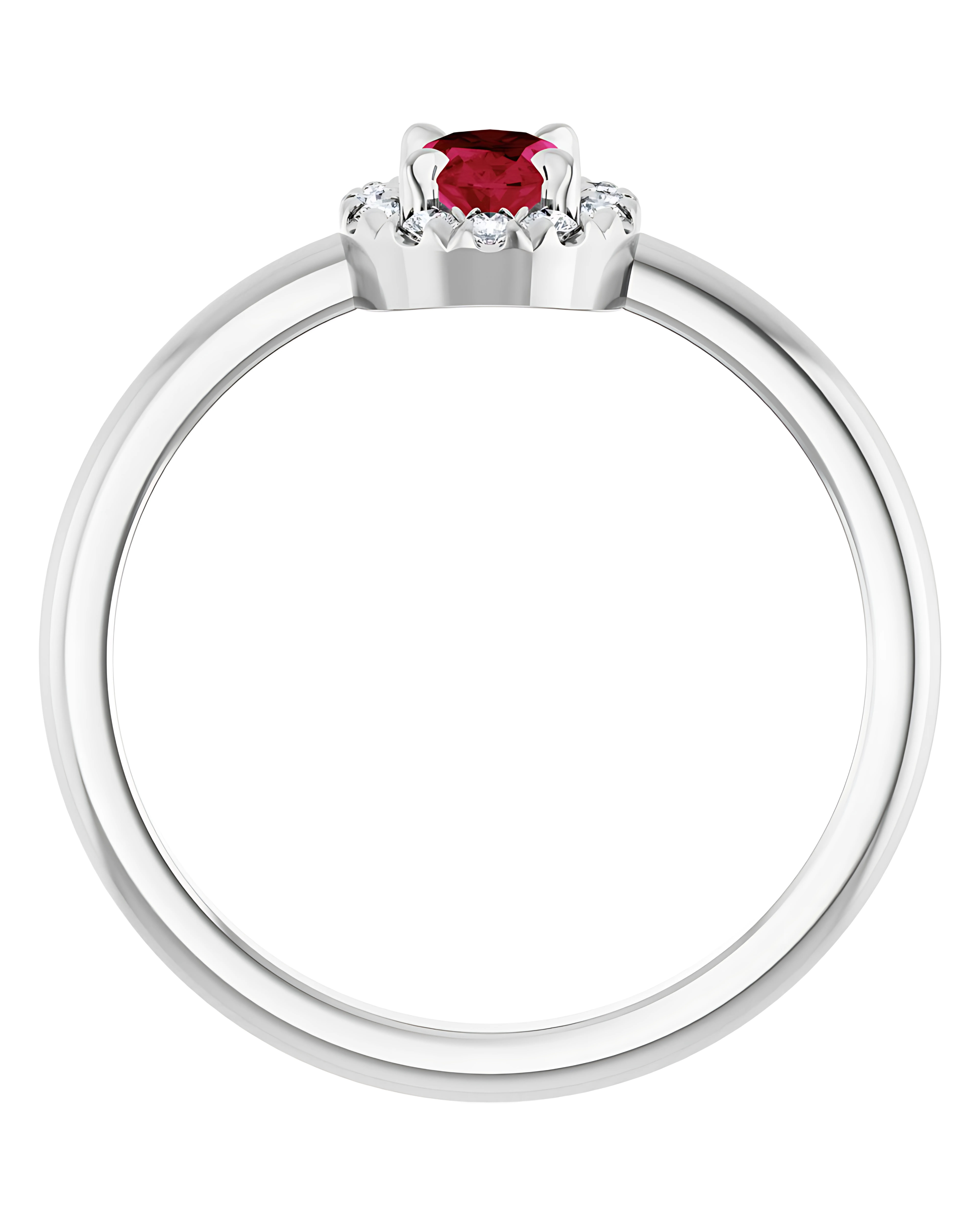 Ruby Diamond Halo Ring