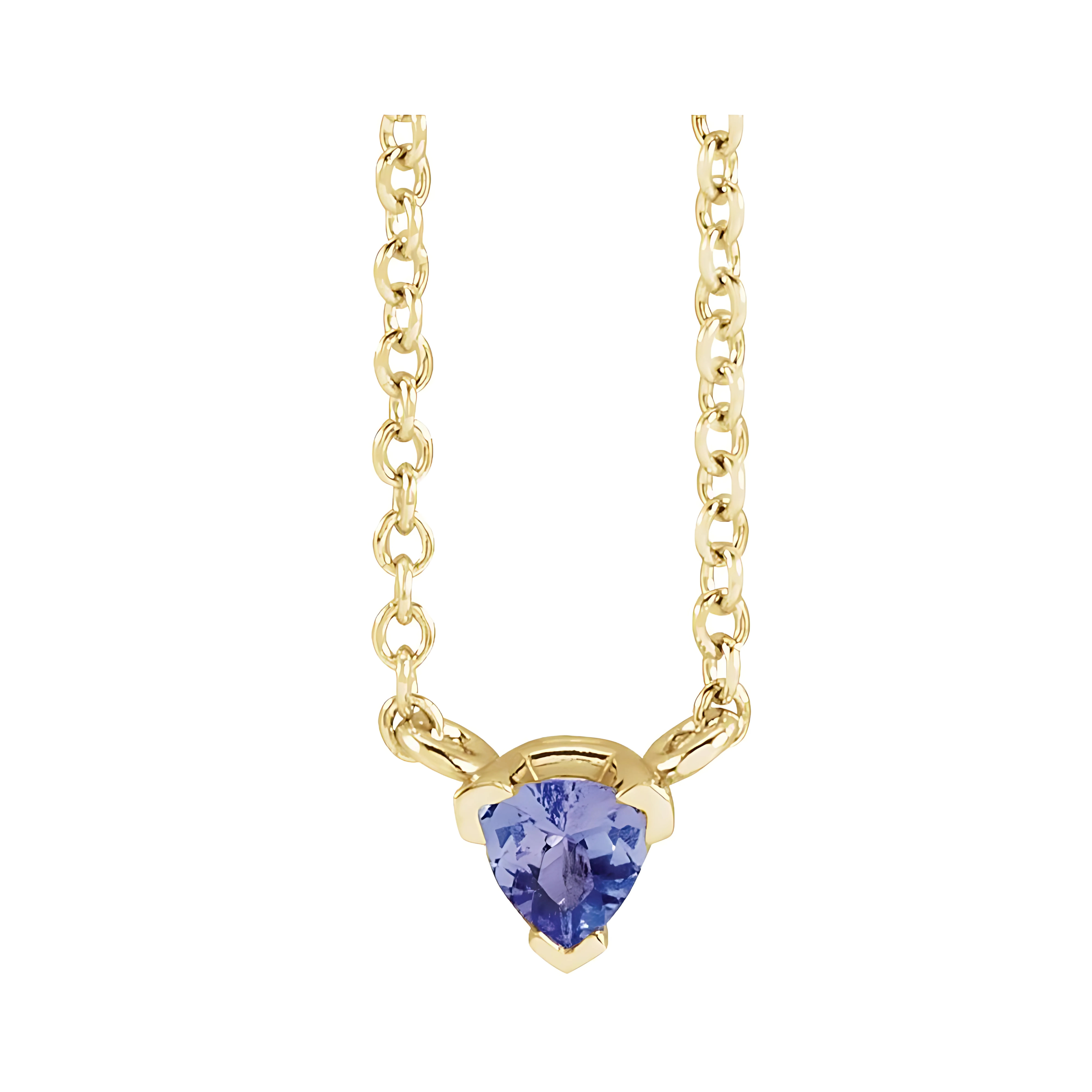 Tanzanite Trillion Solitaire Necklace