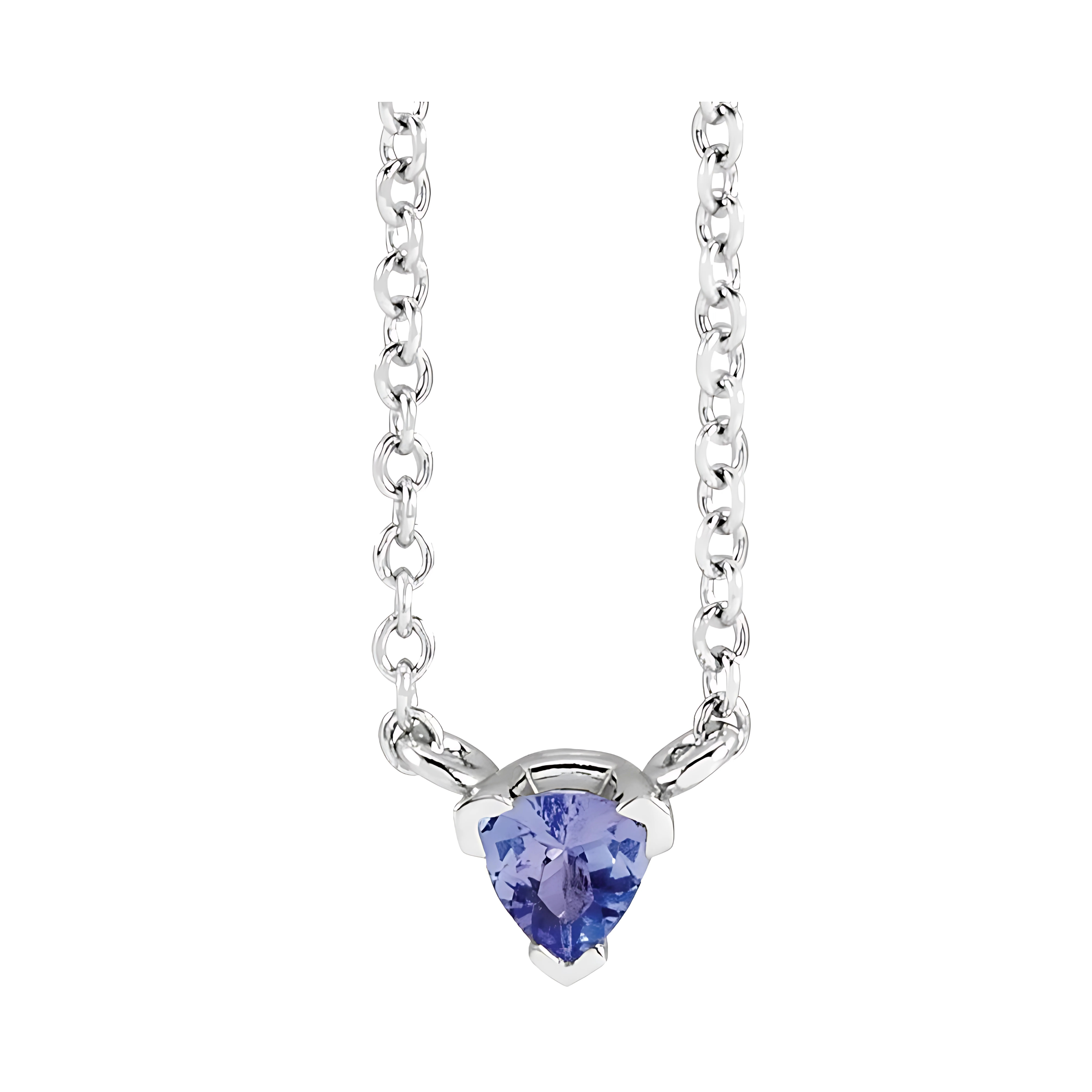 Tanzanite Trillion Solitaire Necklace