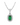 Emerald Diamond Halo Pendant