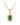 Emerald Diamond Halo Pendant