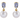 Tanzanite & Akoya Pearl Drop Earrings