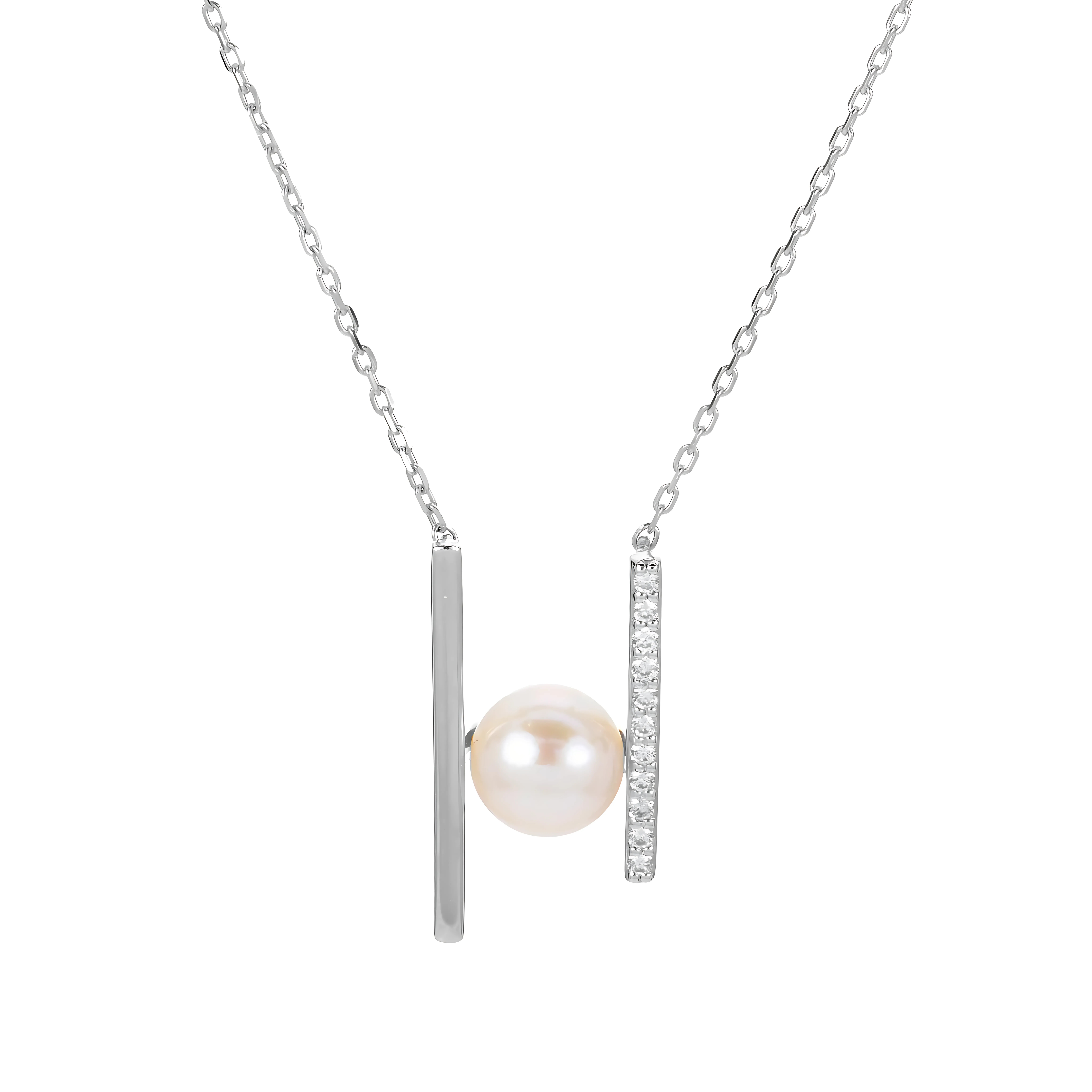 Freshwater Pearl & Diamond Necklace