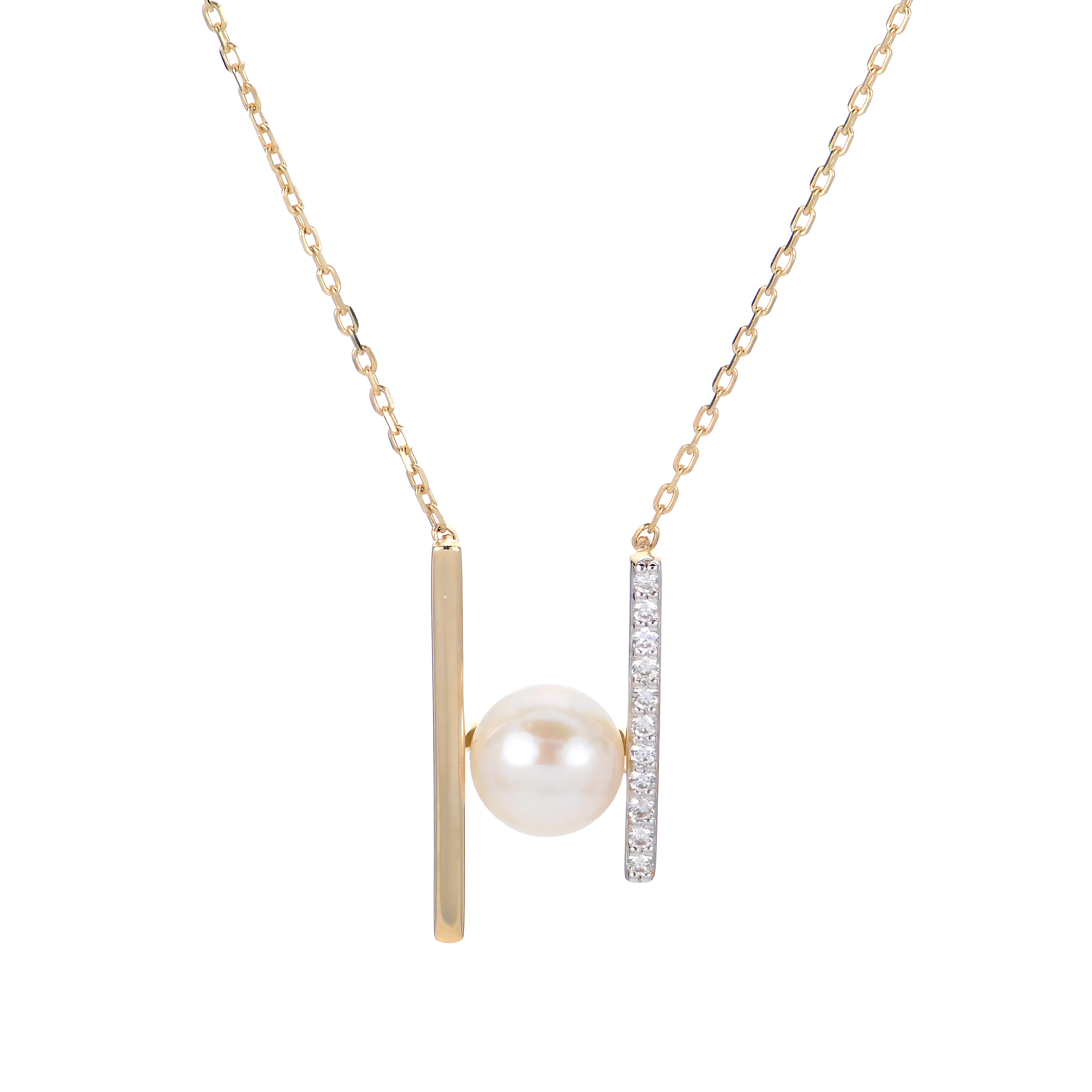 Freshwater Pearl & Diamond Necklace