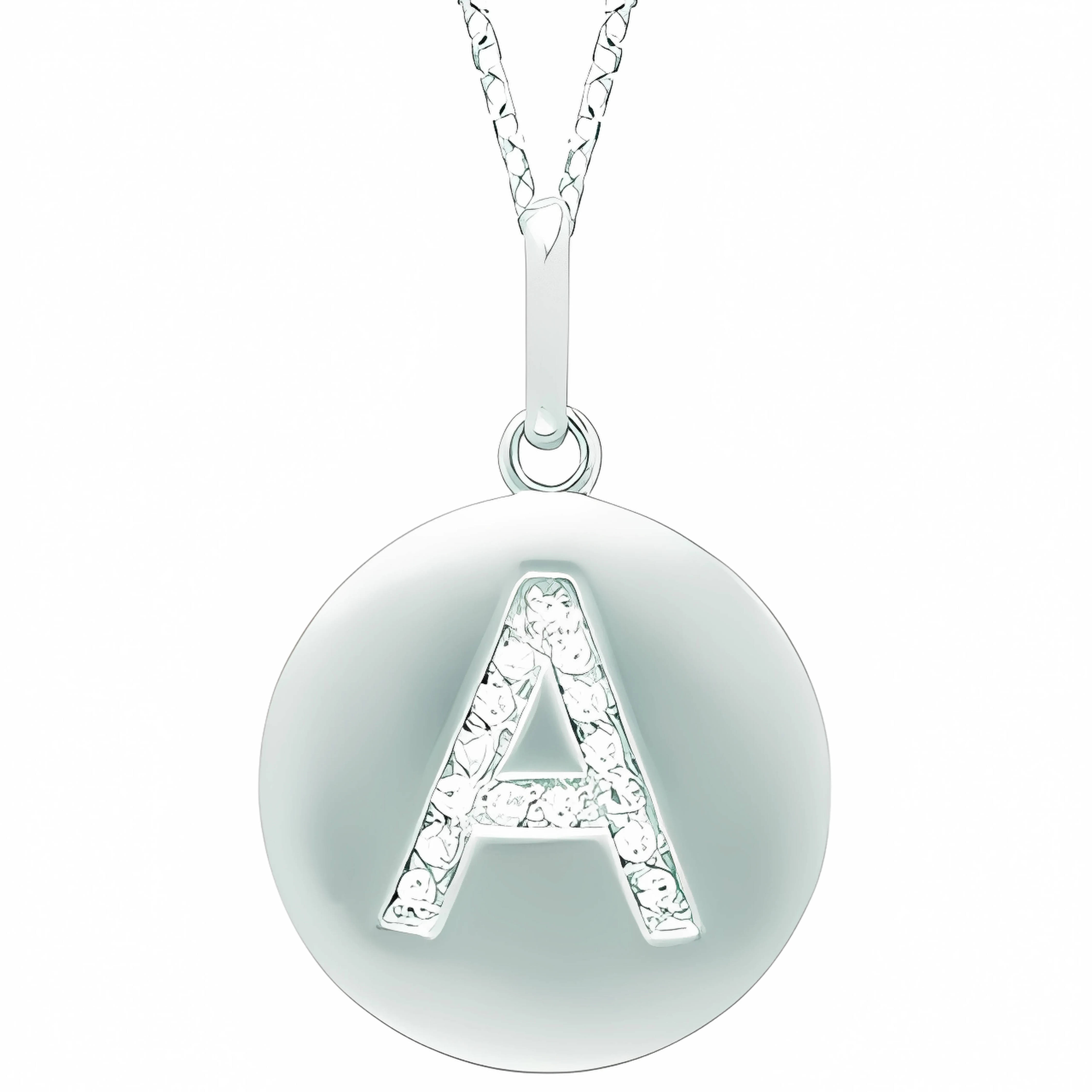 Diamond initial disc pendant