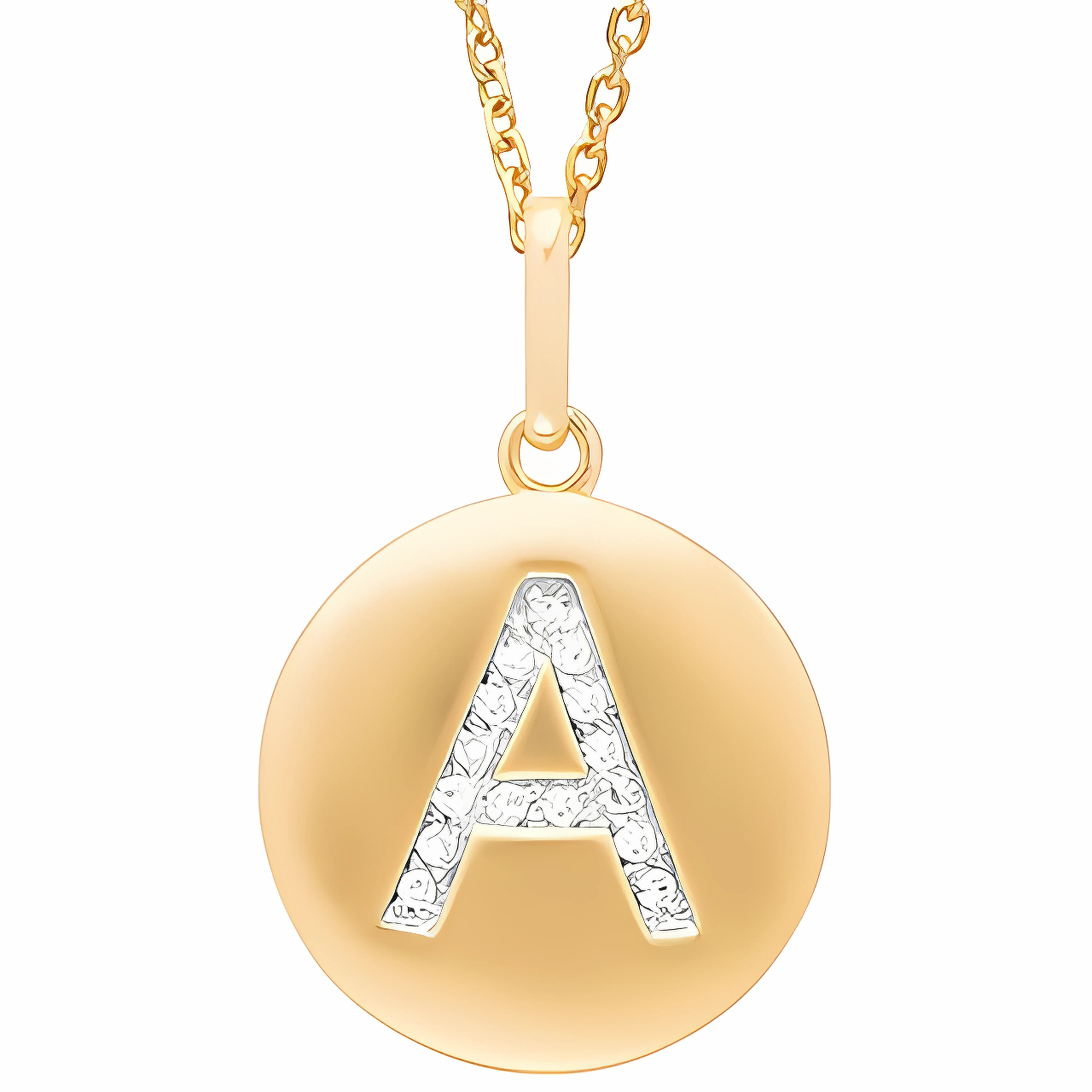 Diamond initial disc pendant