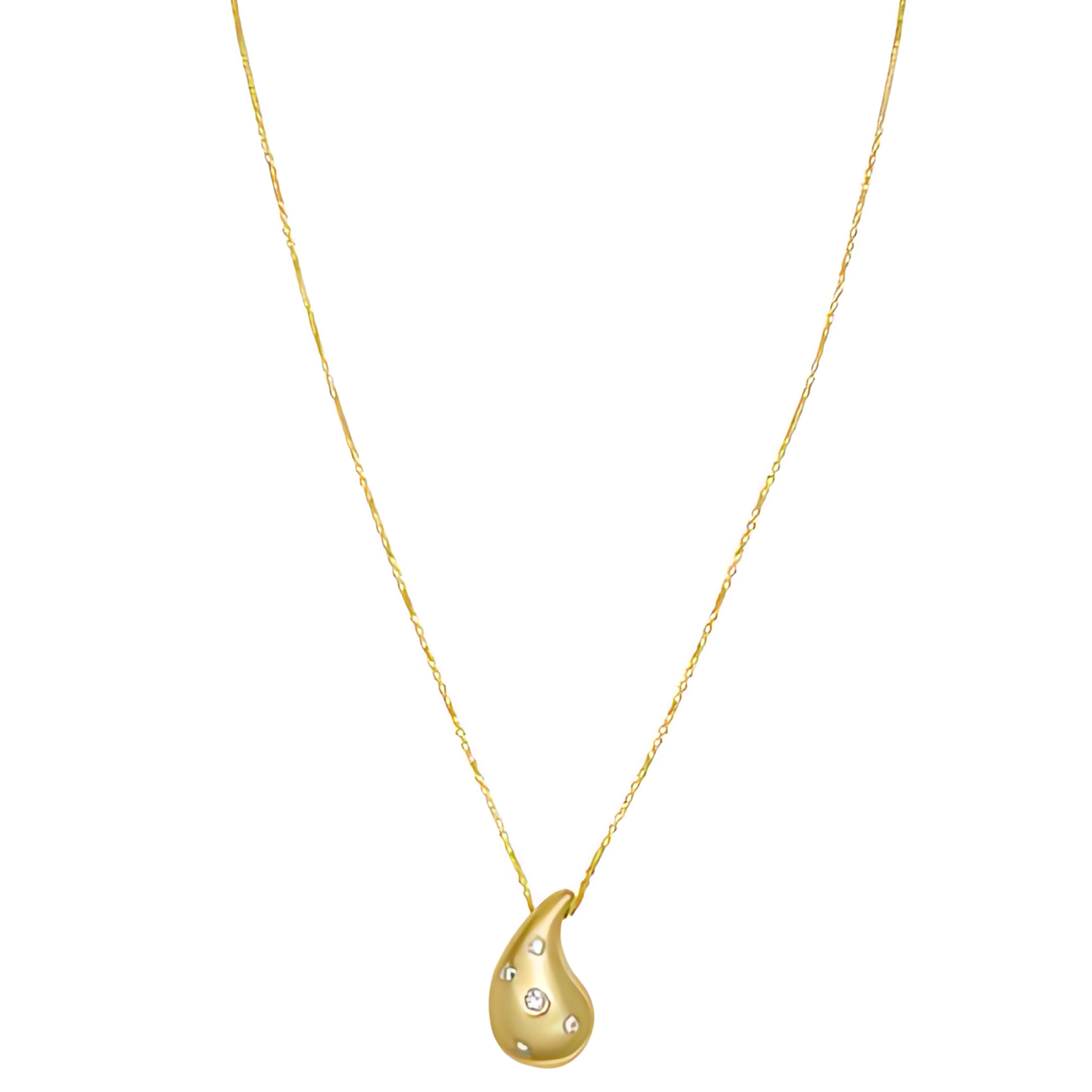 14K Diamond Raindrop Necklace