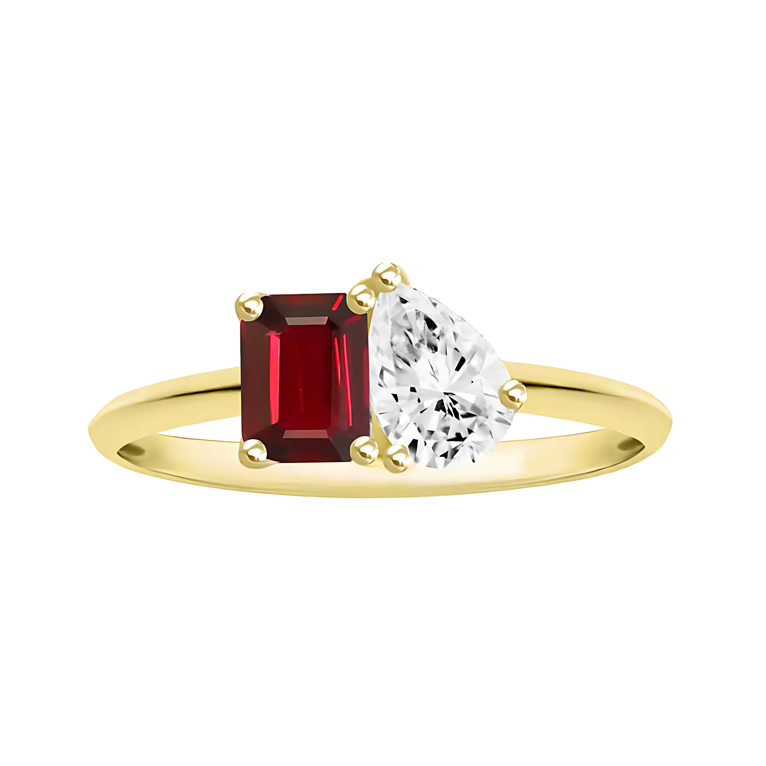 18K TOI ET MOI RUBY & DIAMOND RING