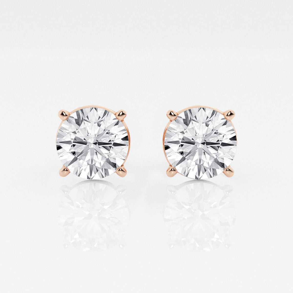 Lab Grown Round Diamond Stud Earrings