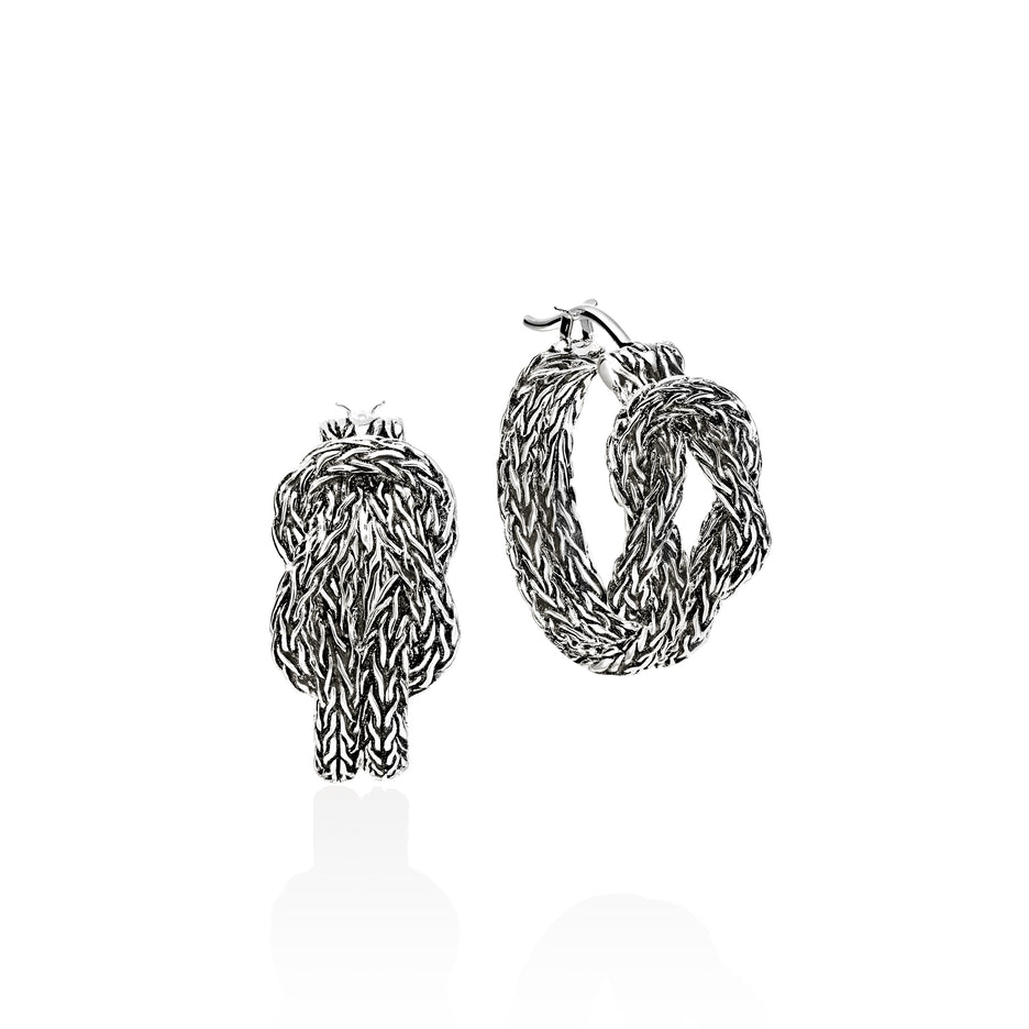 Love Knot Hoop Earring, Sterling Silver, 20MM