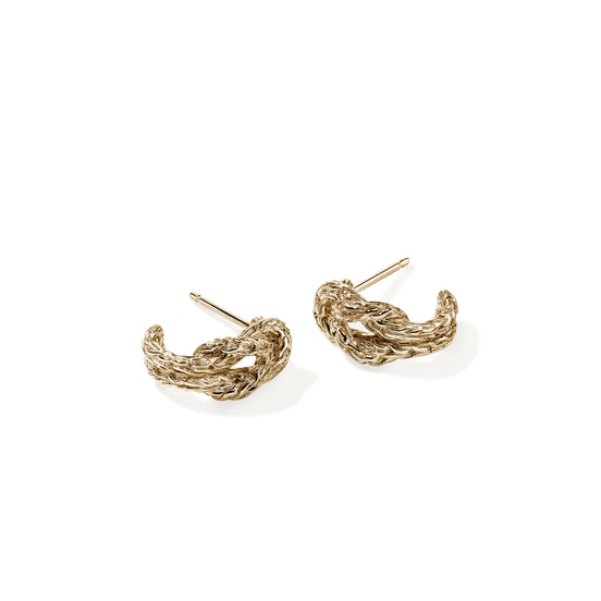 Love Knot Hoop Earring, Gold, 13MM