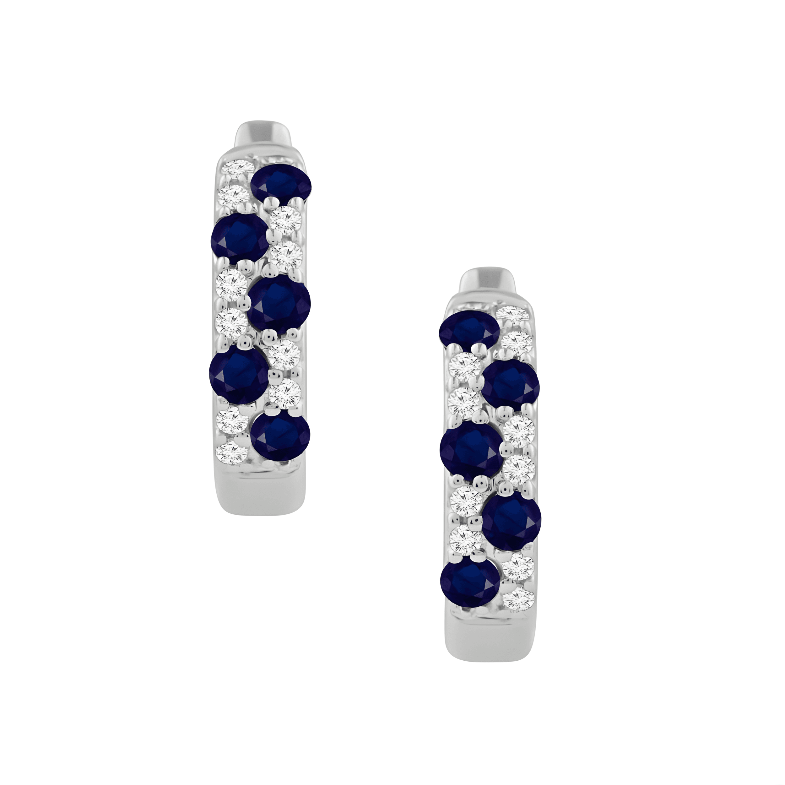 Sapphire & Diamond Huggie Hoop Earrings
