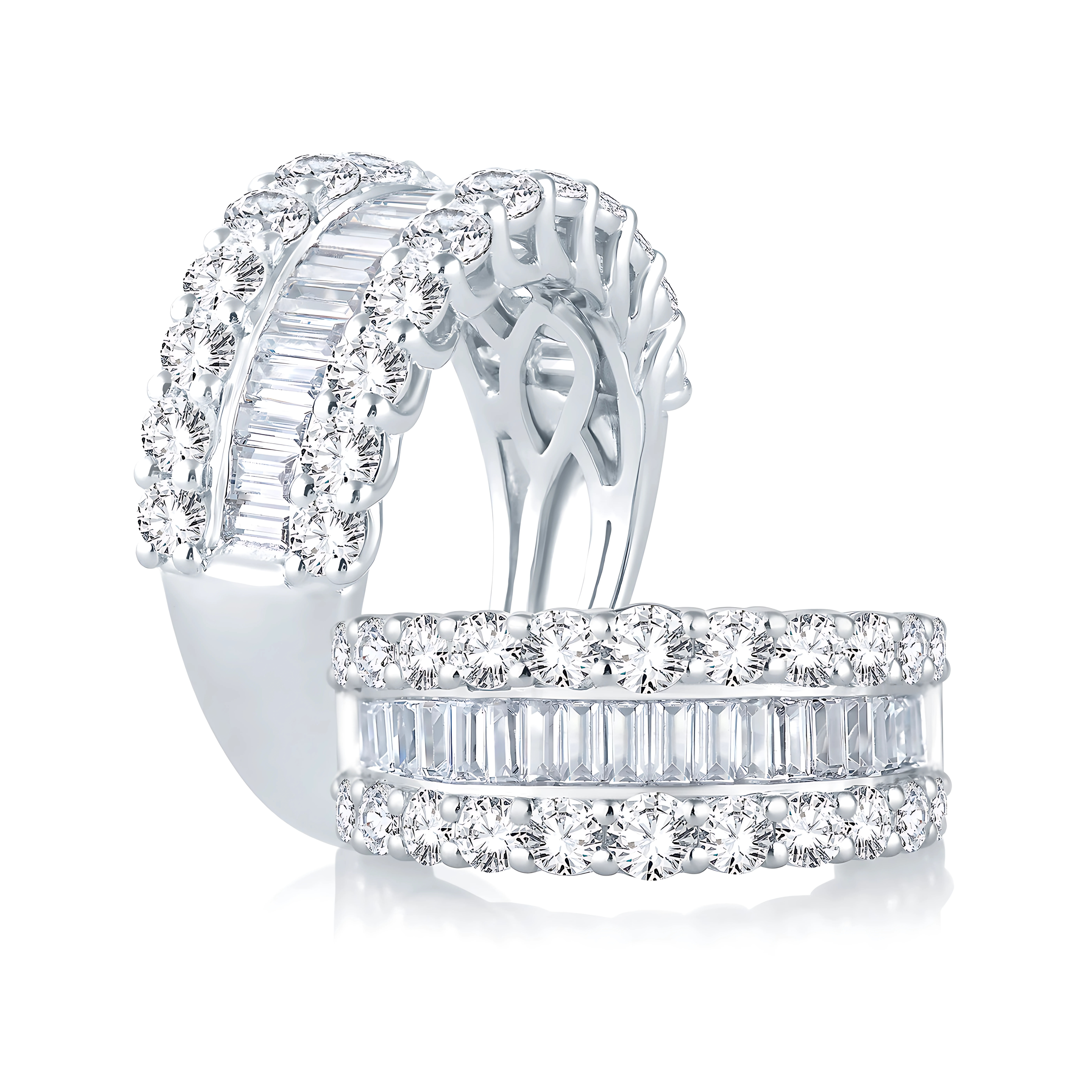 14K 2.50ct Round & Baguette Diamond Ring