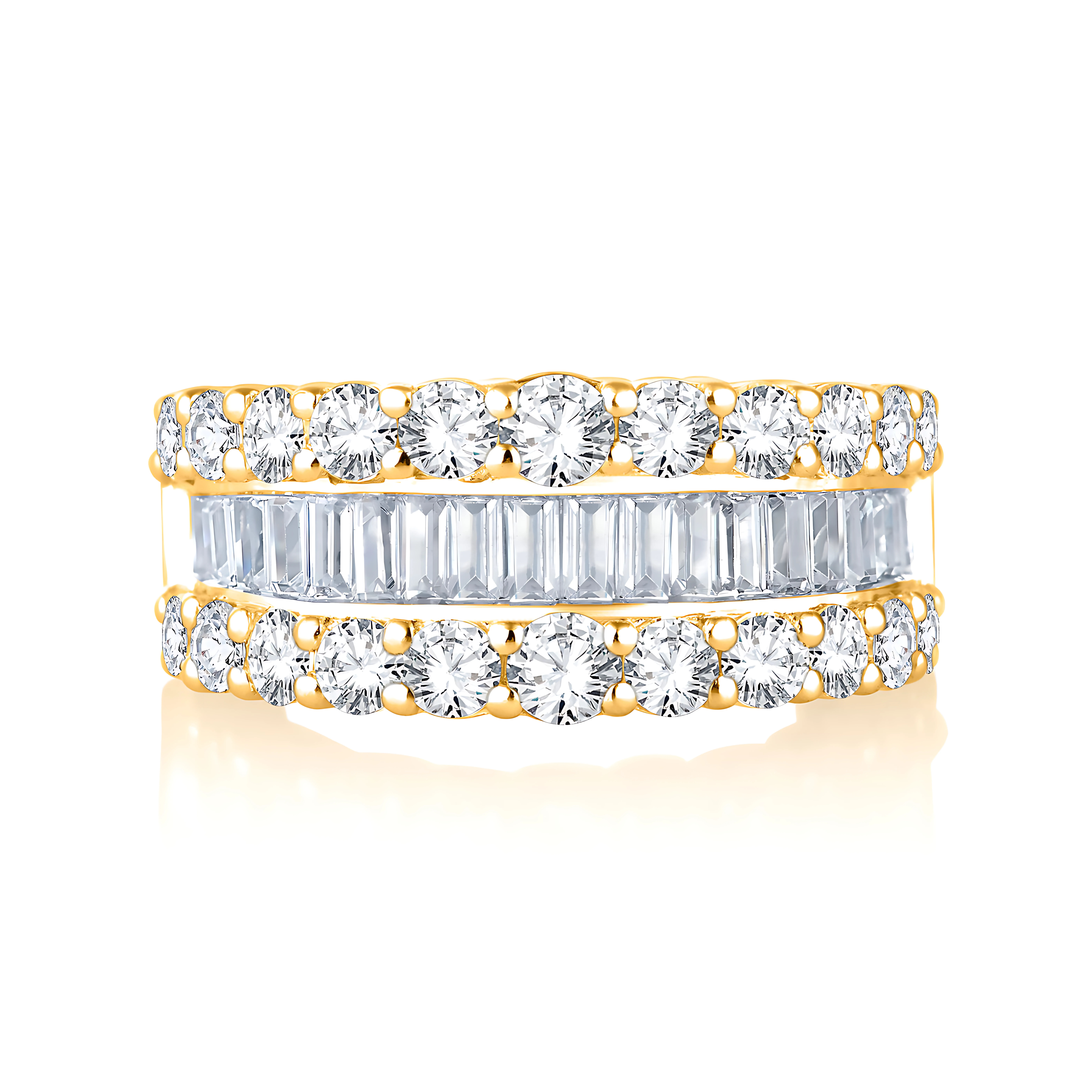 14K 2.50ct Round & Baguette Diamond Ring