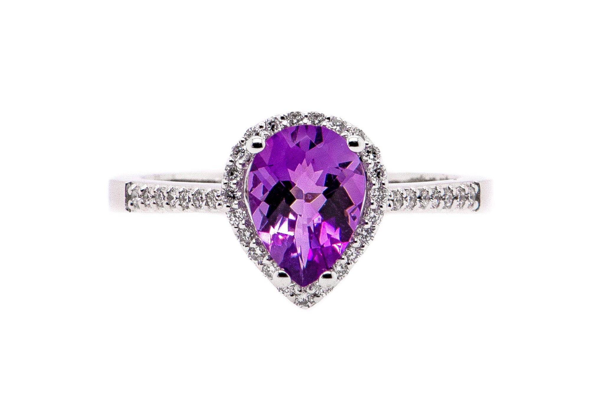 14kw Amethyst and Diamond Ring