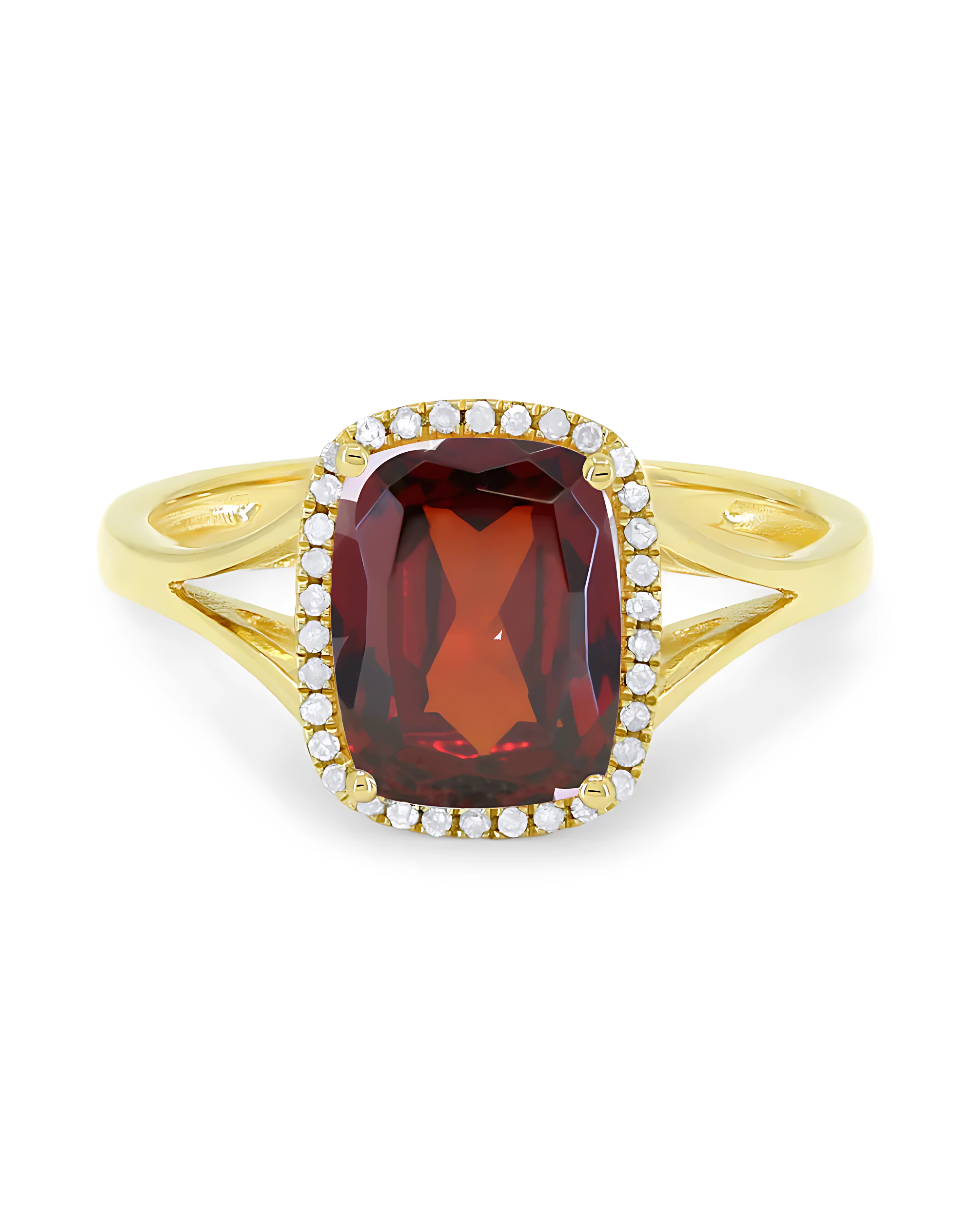 Garnet Halo Ring