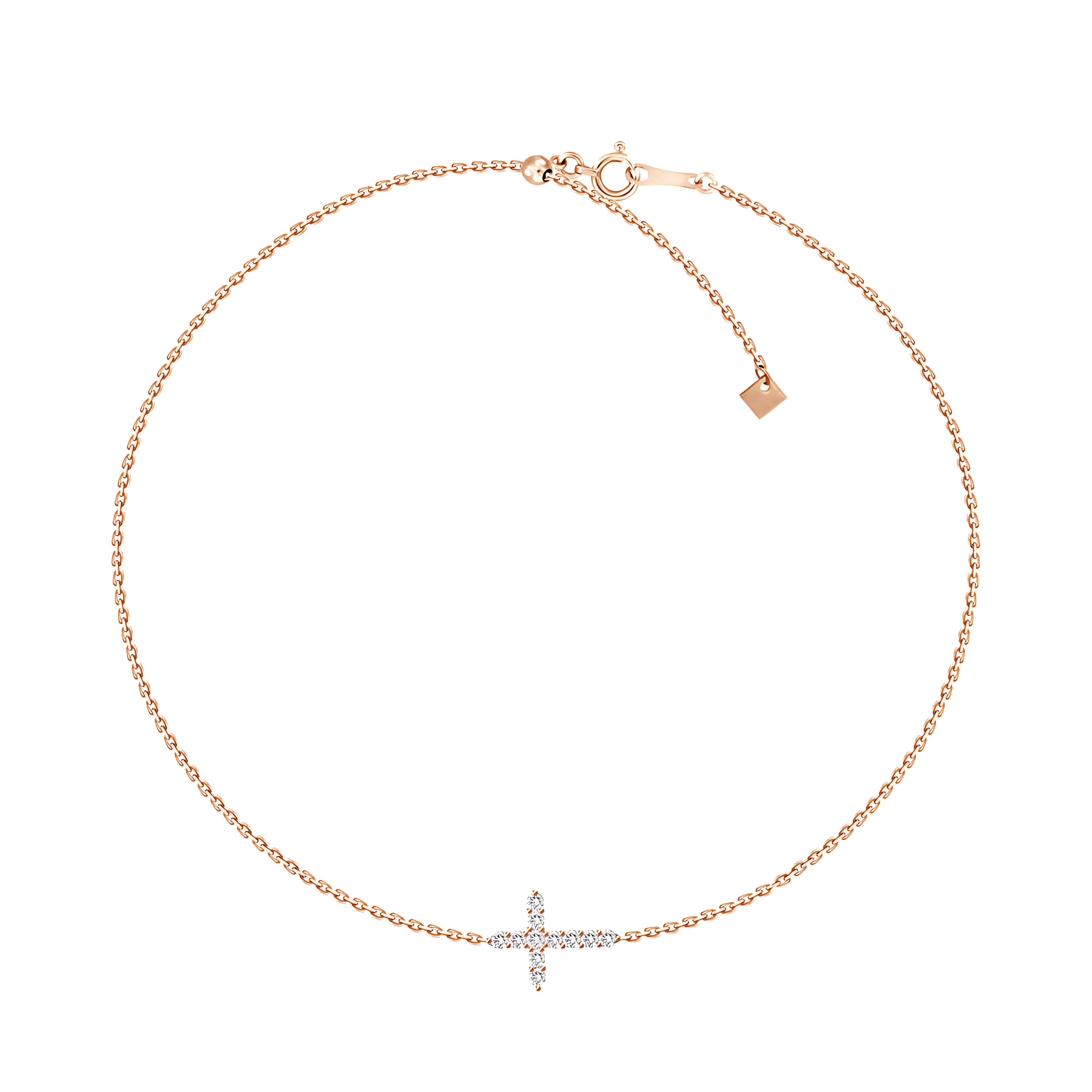 18K Diamond Cross Bracelet