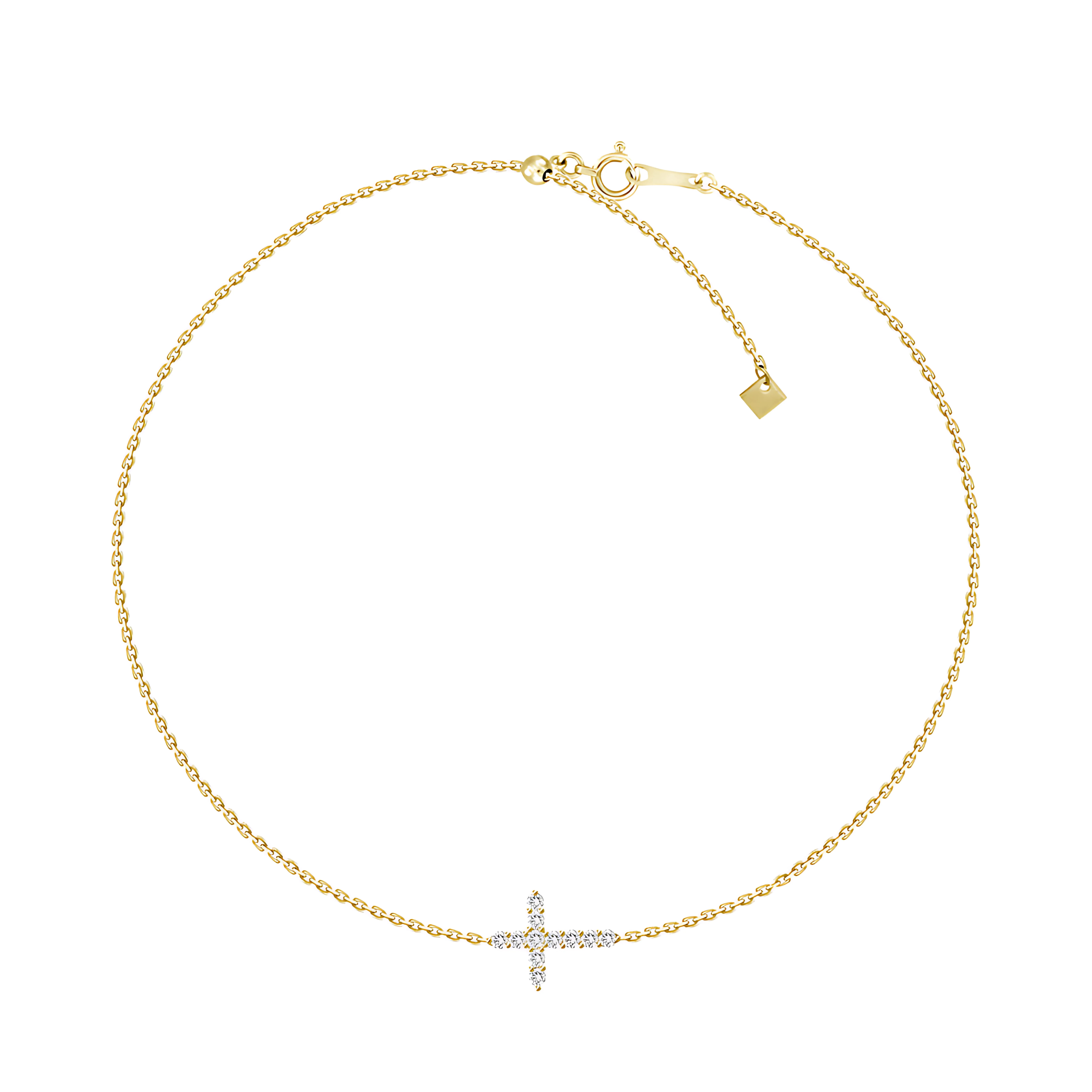 18K Diamond Cross Bracelet