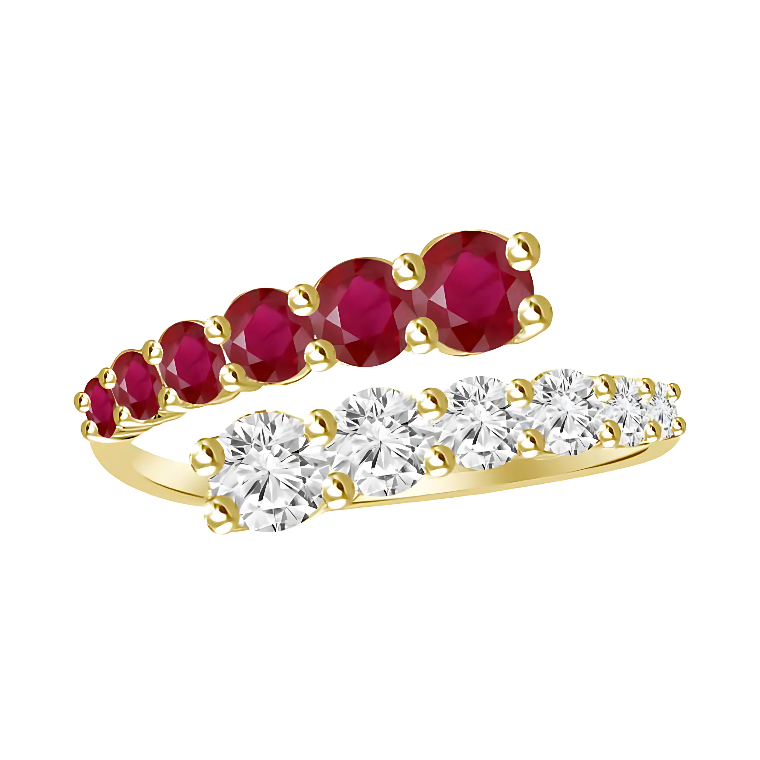 Ruby & Diamond Bypass Ring