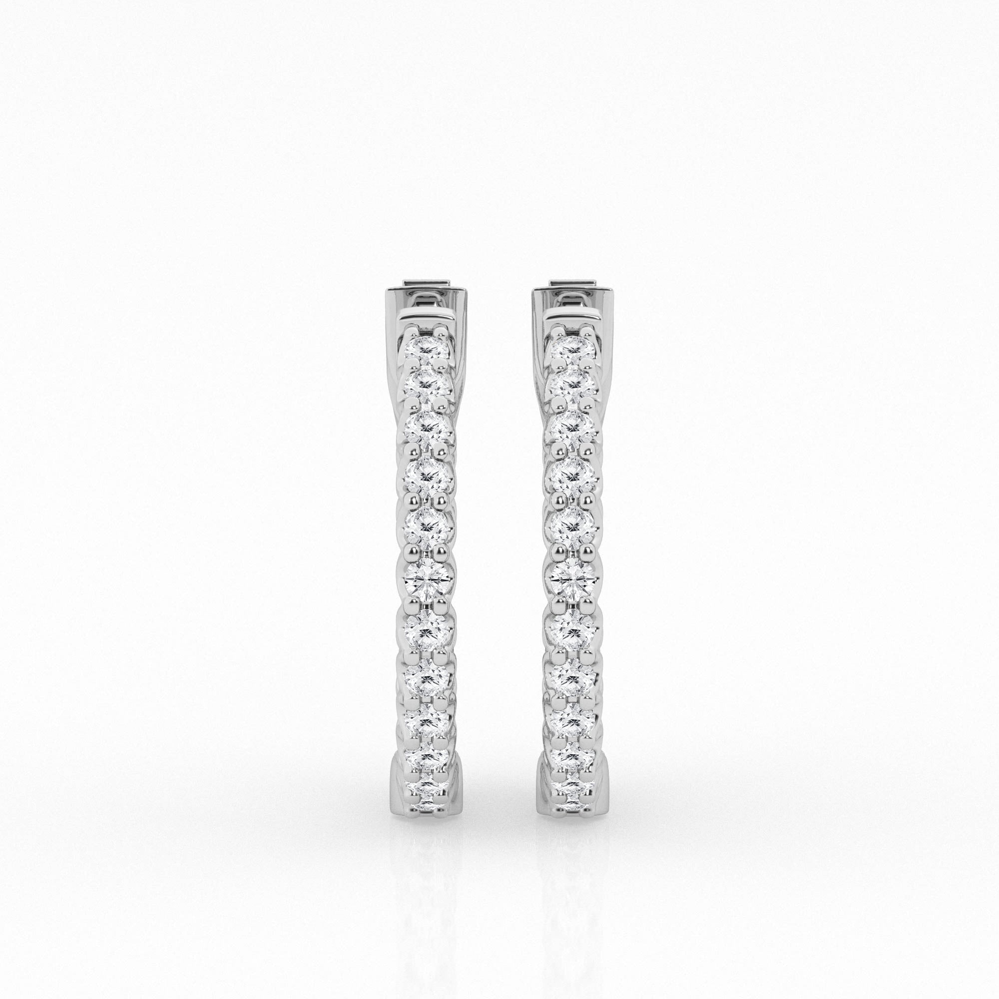 Lab Grown Round Diamond Inside Out Hoop Earrings