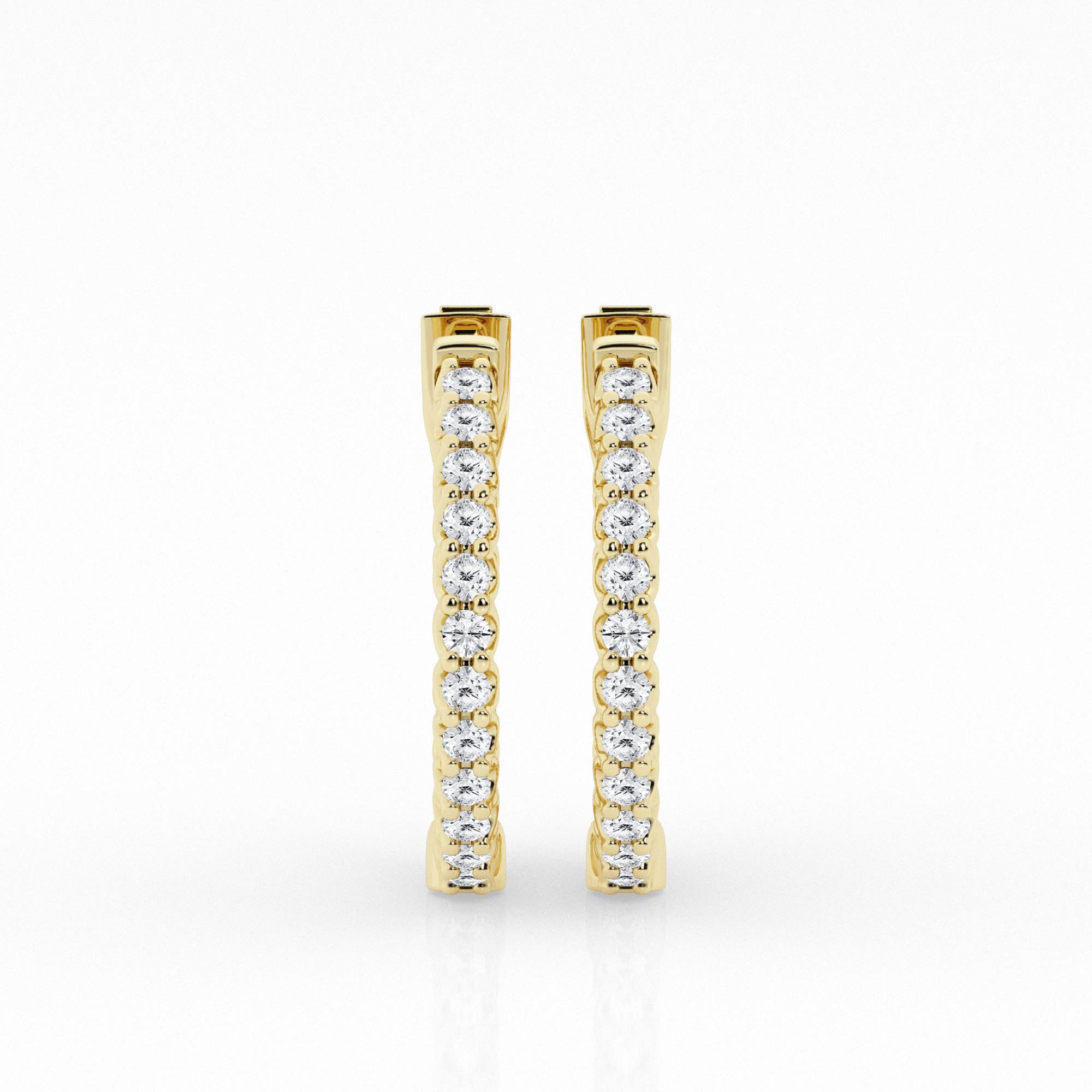 Lab Grown Round Diamond Inside Out Hoop Earrings