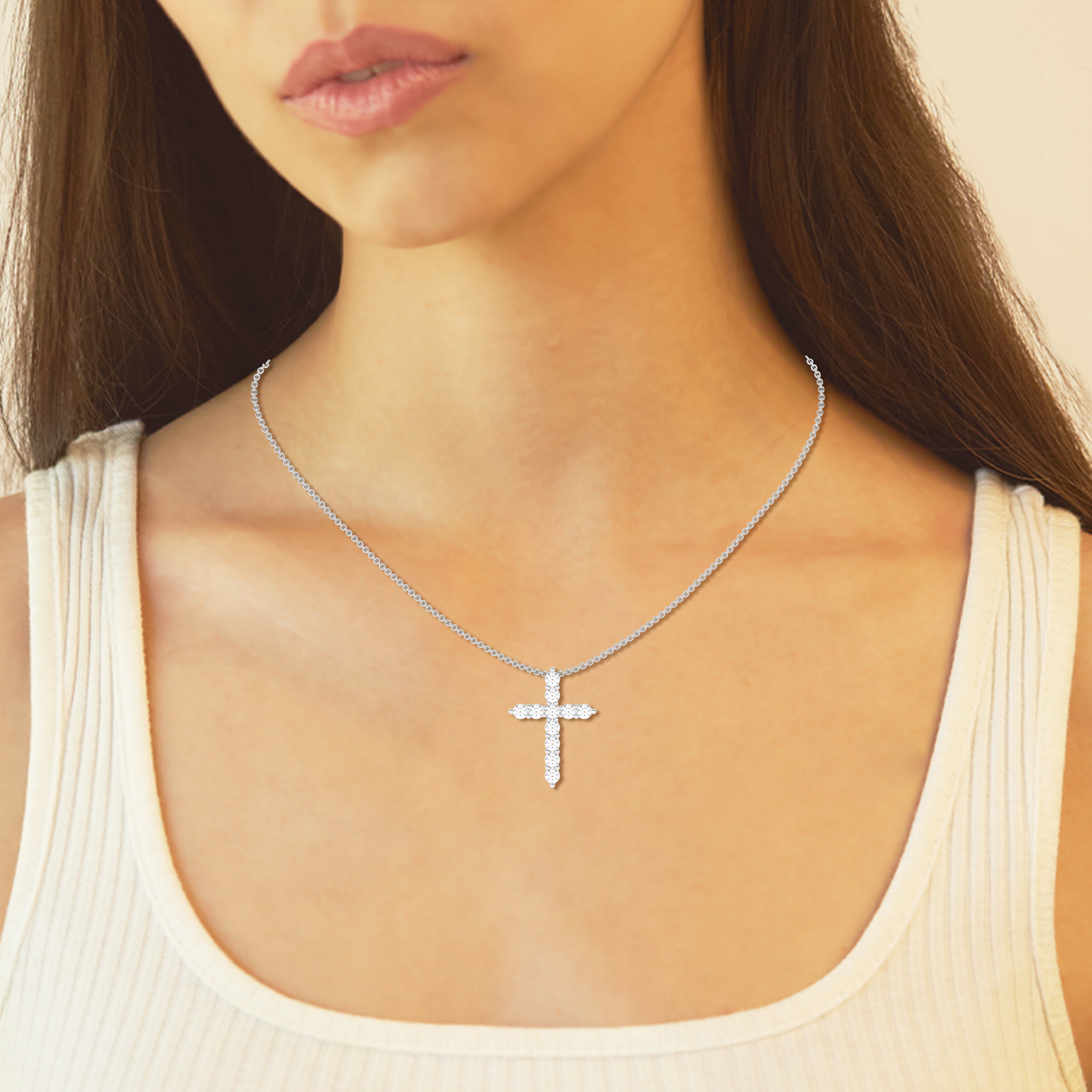 Lab Grown Diamond Cross Necklace