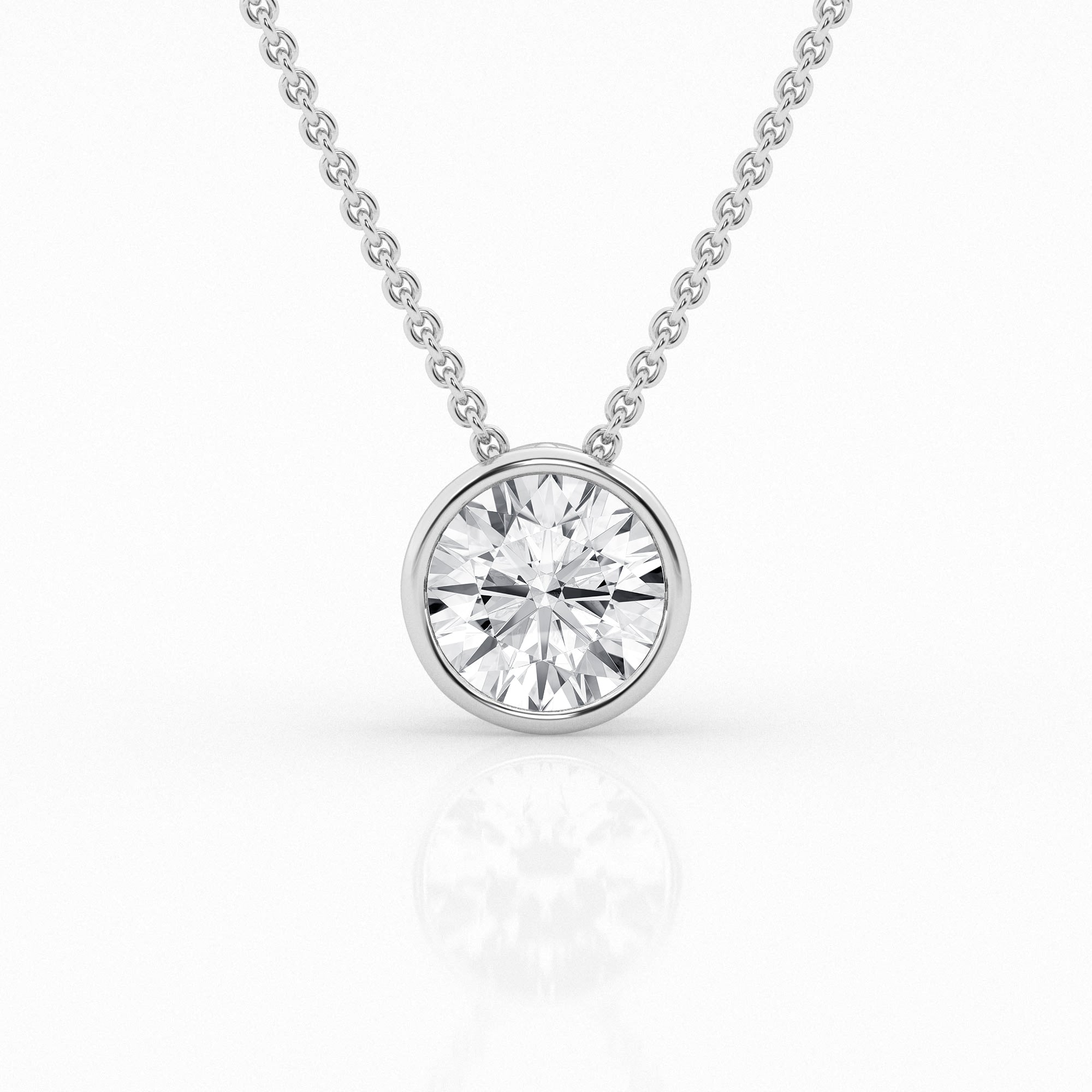 Lab Grown Round Diamond Bezel Pendant