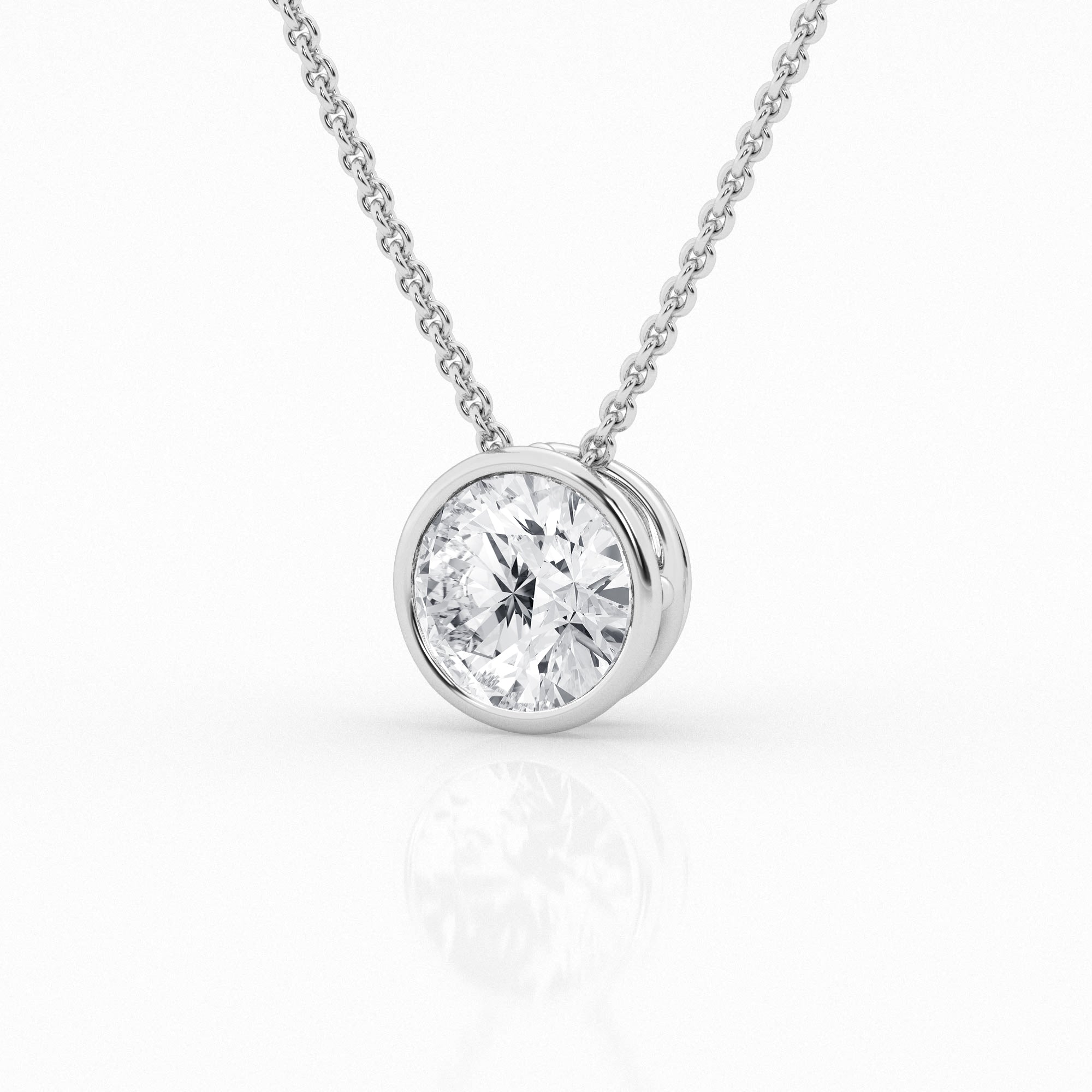 Lab Grown Round Diamond Bezel Pendant