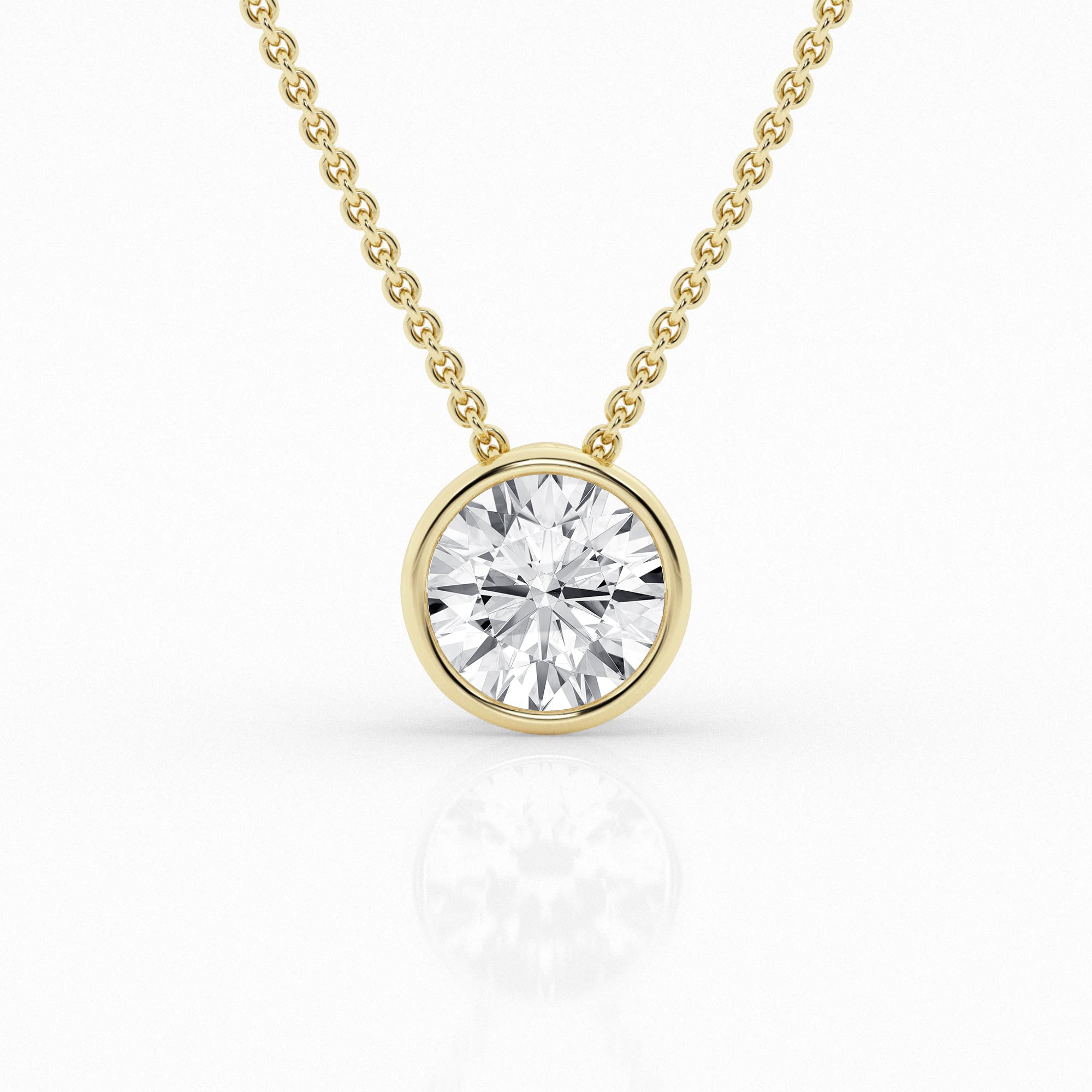 Lab Grown Round Diamond Bezel Pendant