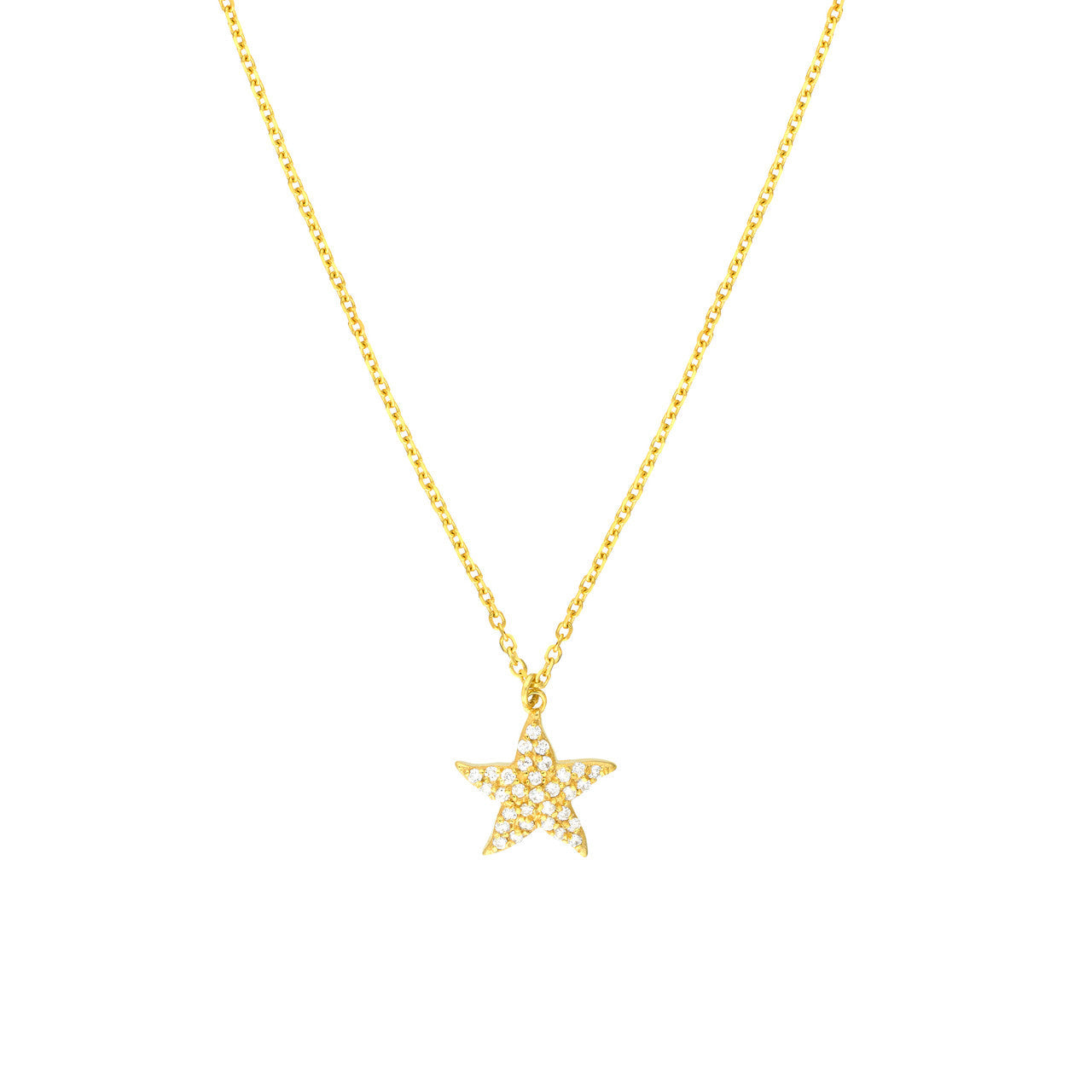 Pave Diamond Starfish Necklace