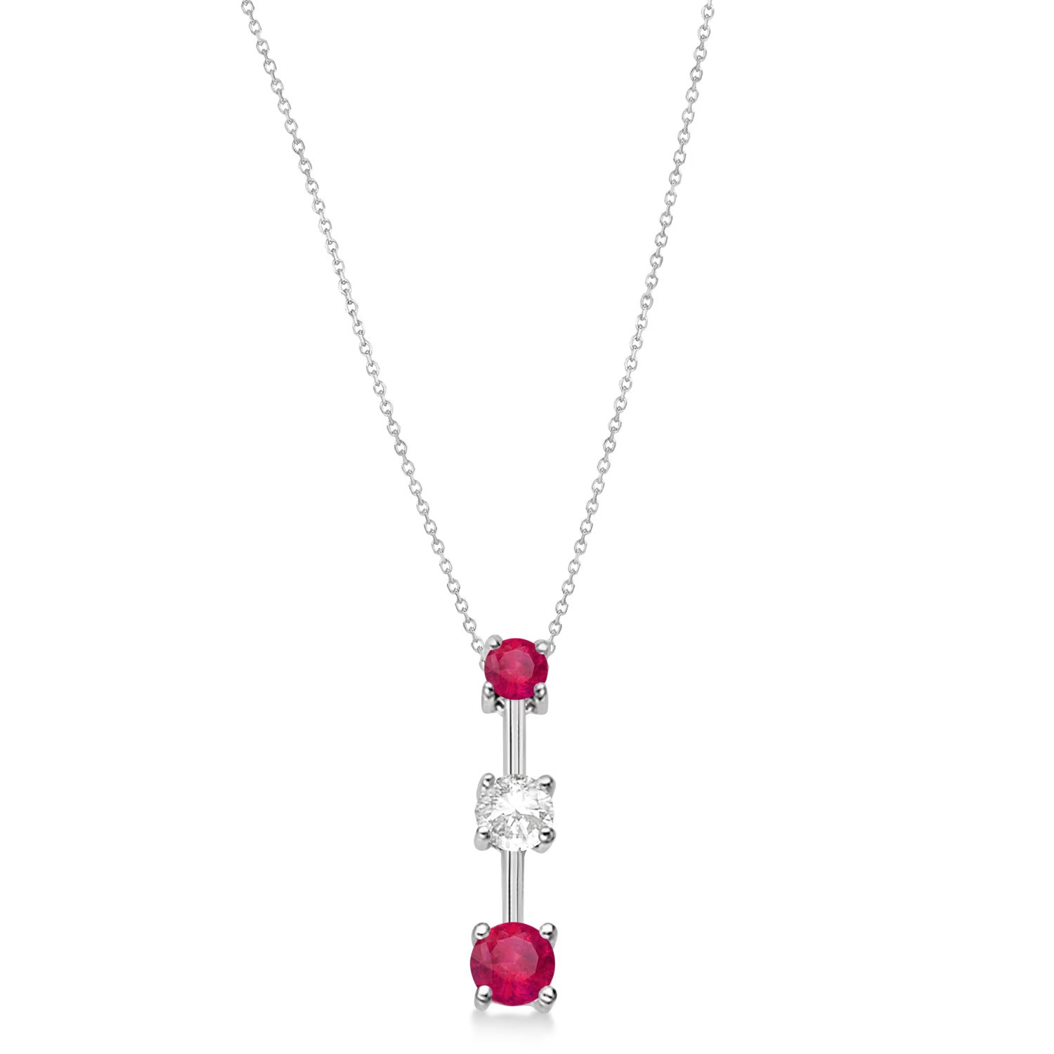 3 stone Ruby and Diamond pendant - Hannoush Jewelers | Silva Family Franchises