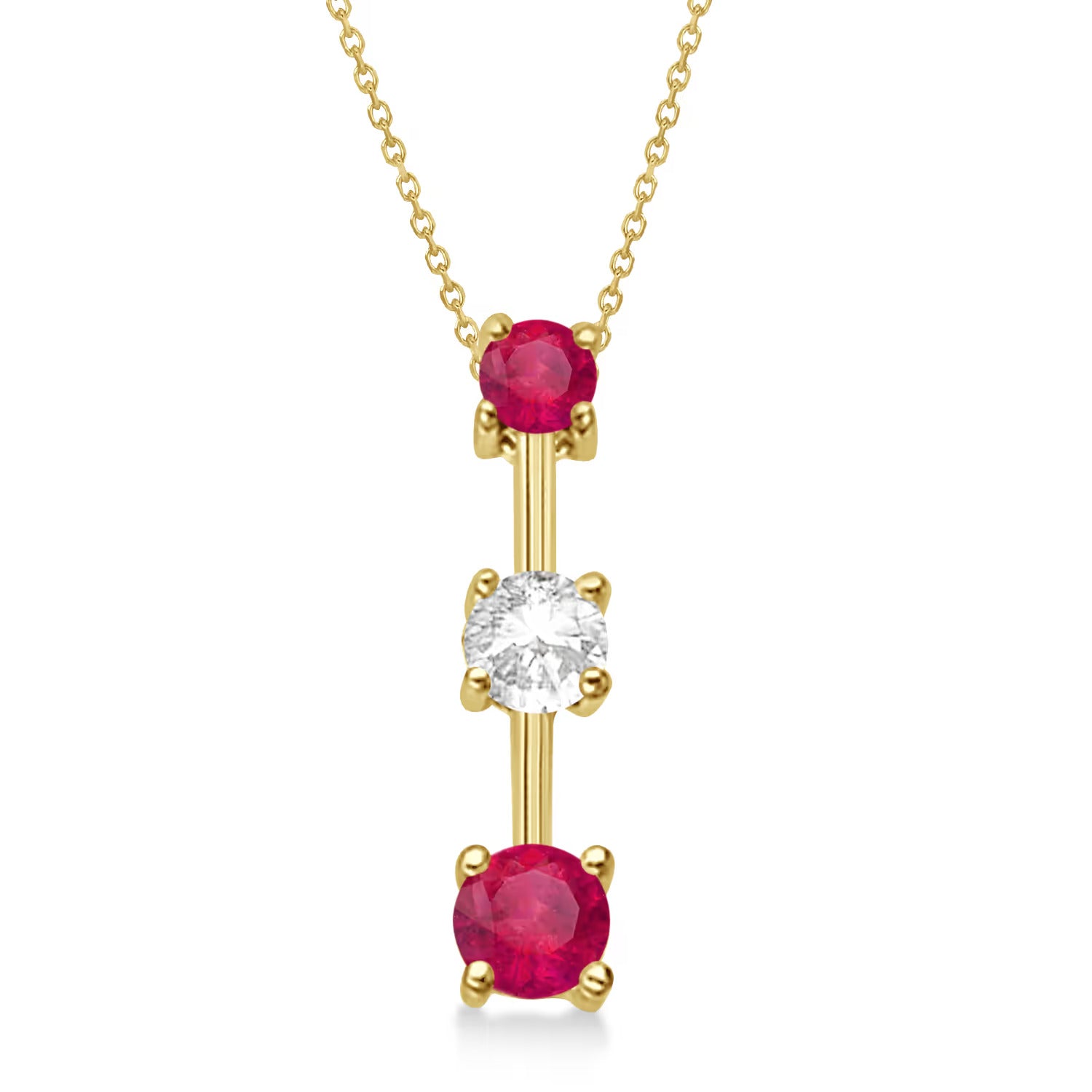 3 stone Ruby and Diamond pendant - Hannoush Jewelers | Silva Family Franchises
