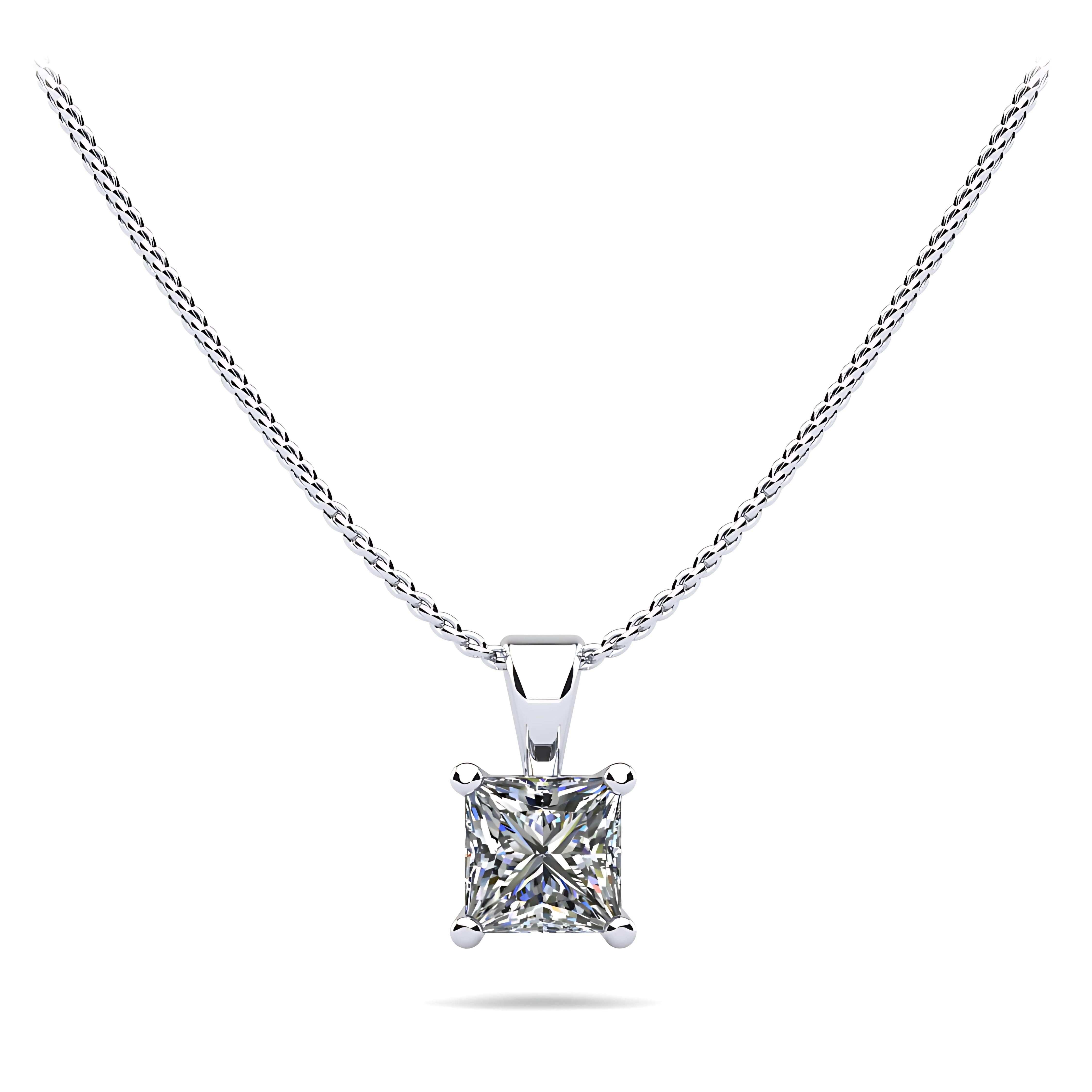 Princess Cut Diamond Solitaire Pendant