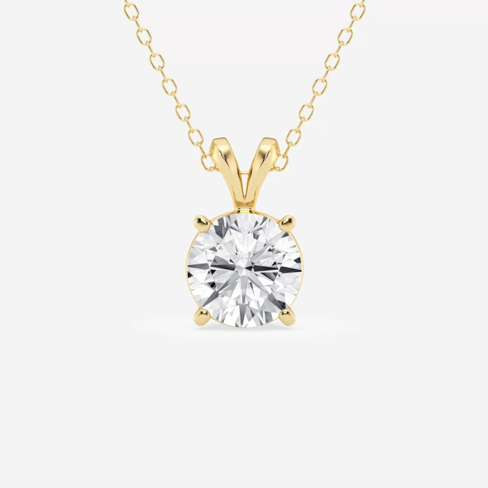 Lab Grown Round Diamond Solitaire Pendant