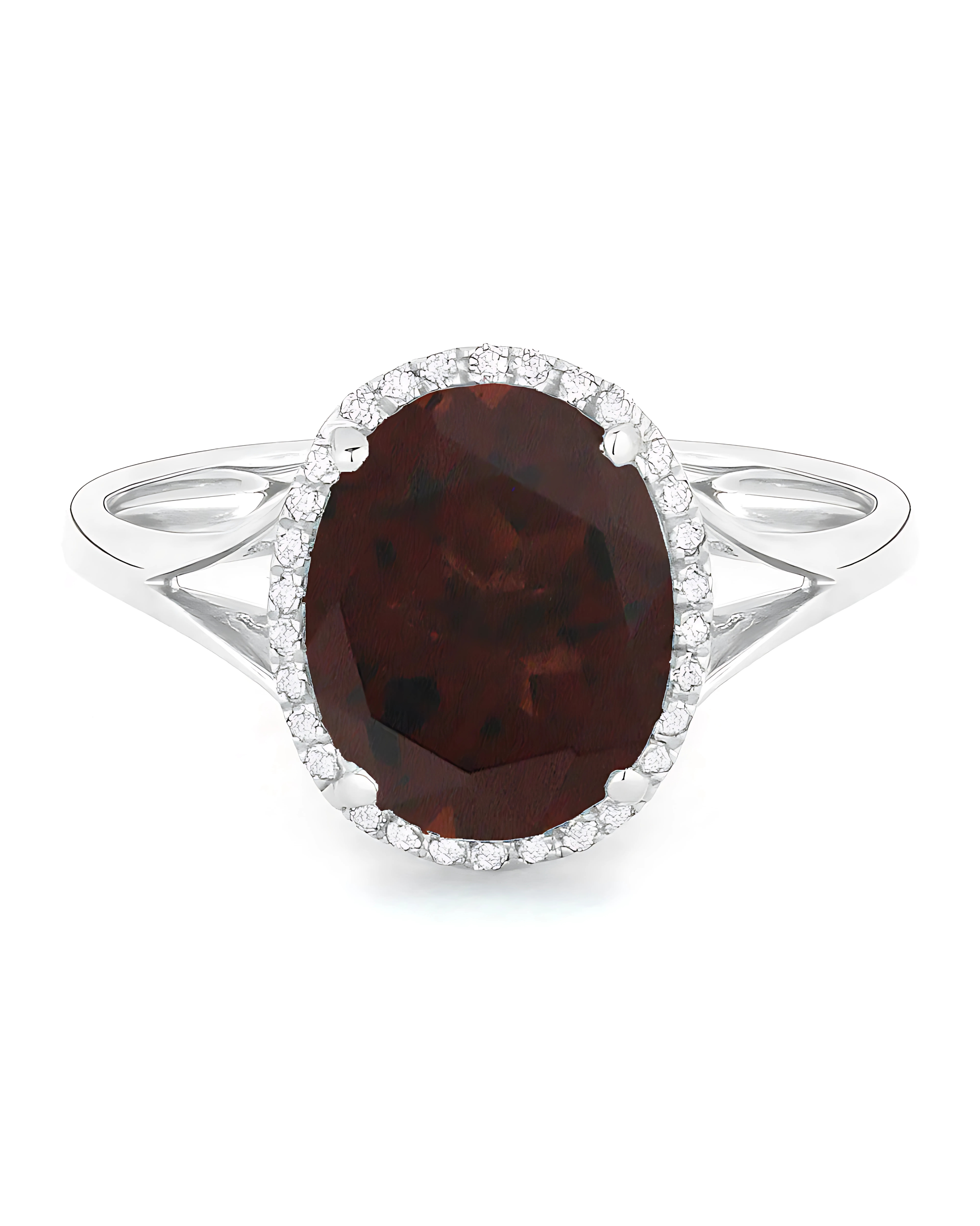 Garnet Halo Ring