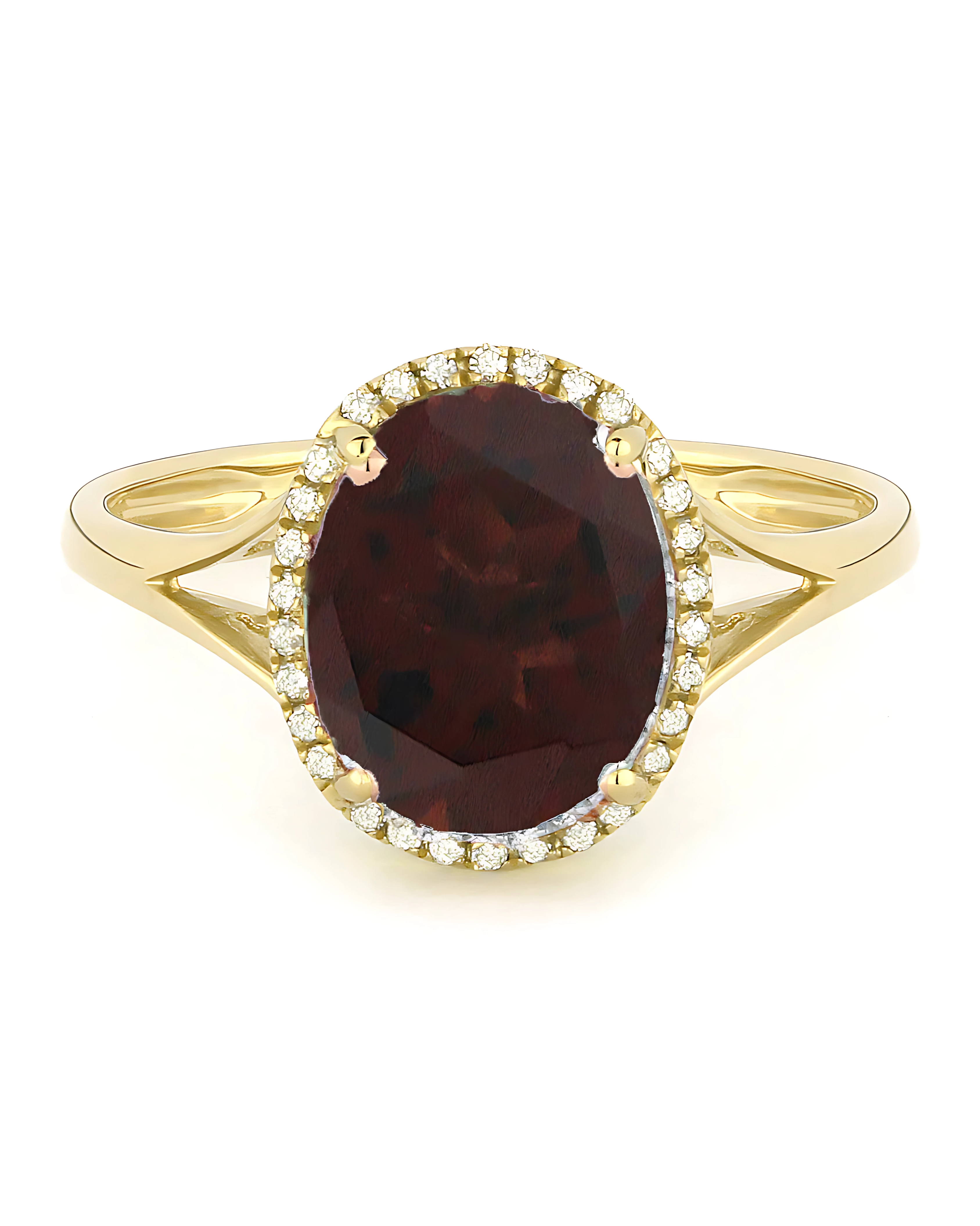 Garnet Halo Ring