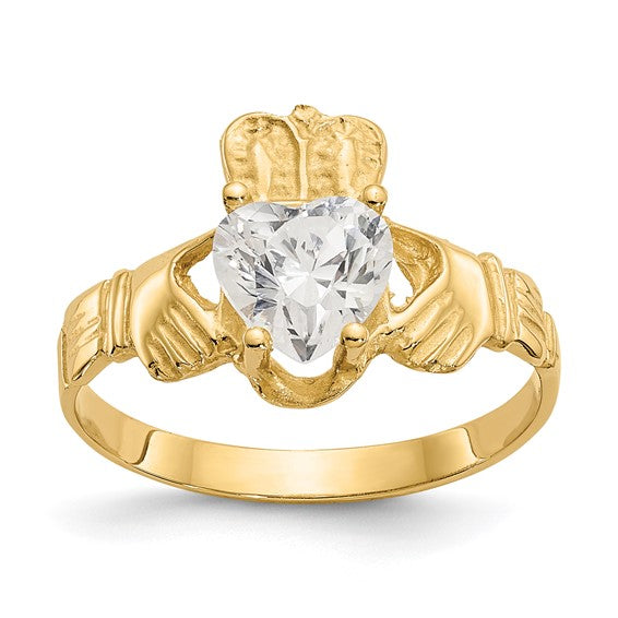 Diamond Claddagh Ring - April - Hannoush Jewelers | Silva Family Franchises