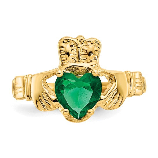 Emerald Claddagh Ring - May